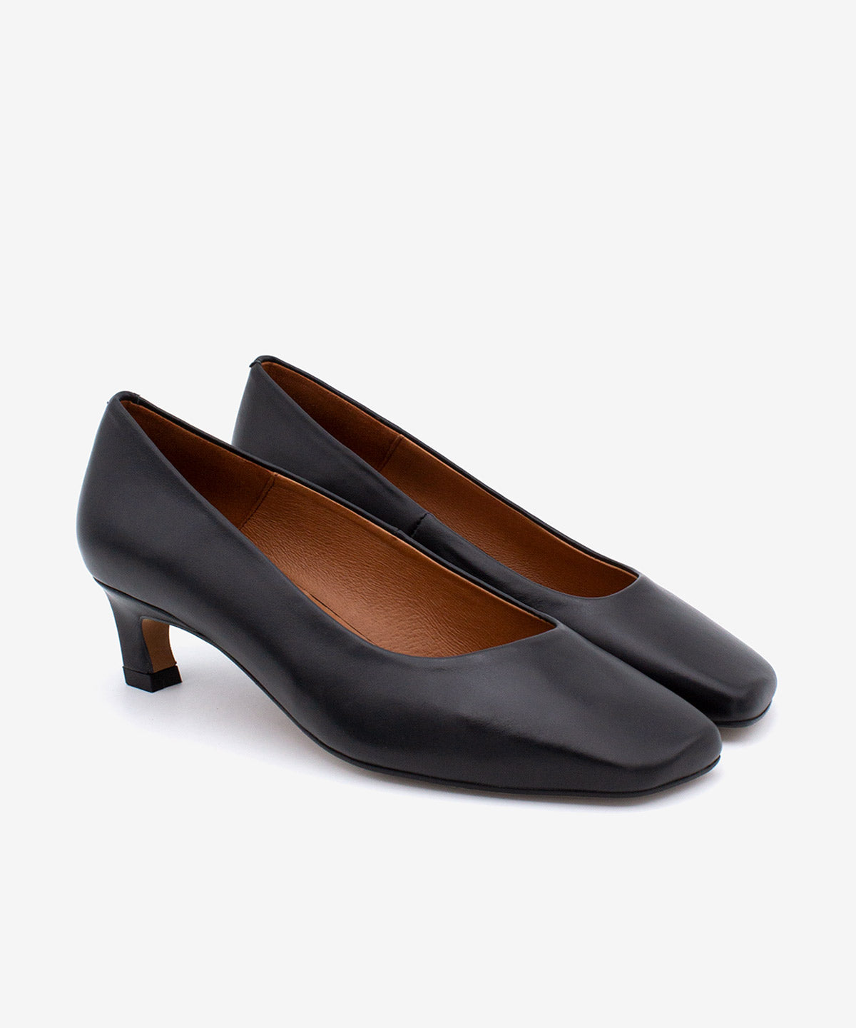 Zapatos de salón de mujer de tacón bajo cómodo de piel suave, amaris - Ángel Alarcón - Negro Negro-4