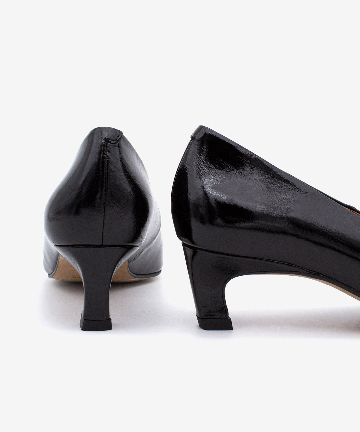 Imagen 7 de Zapatos de salón de mujer de tacón bajo cómodo de piel brillan textu., amaris - Ángel Alarcón - Negro Negro
