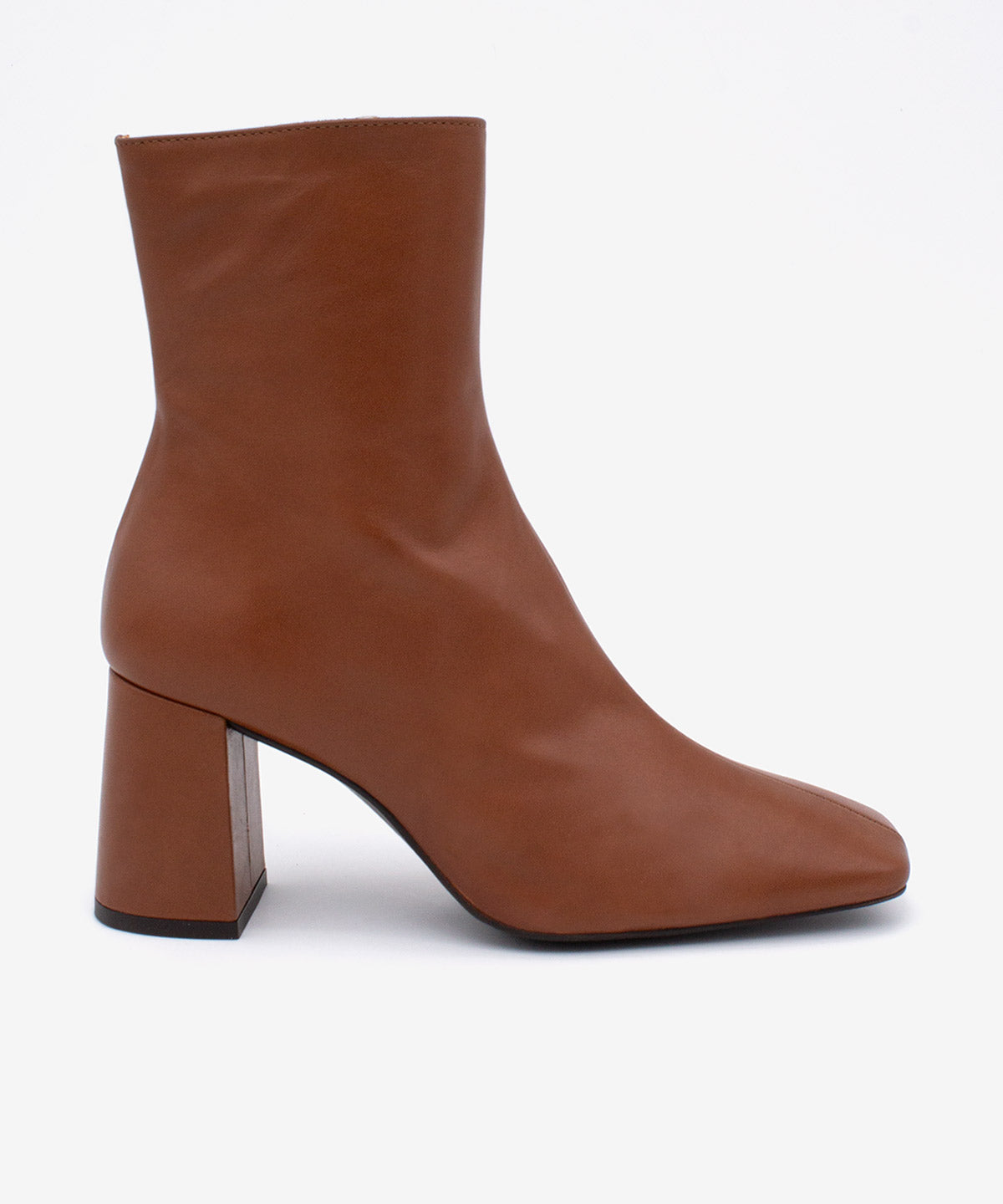 Botines básicos de mujer de tacón alto y ancho básico de piel lisa, drimia - Ángel Alarcón - Cuero Cuero-1