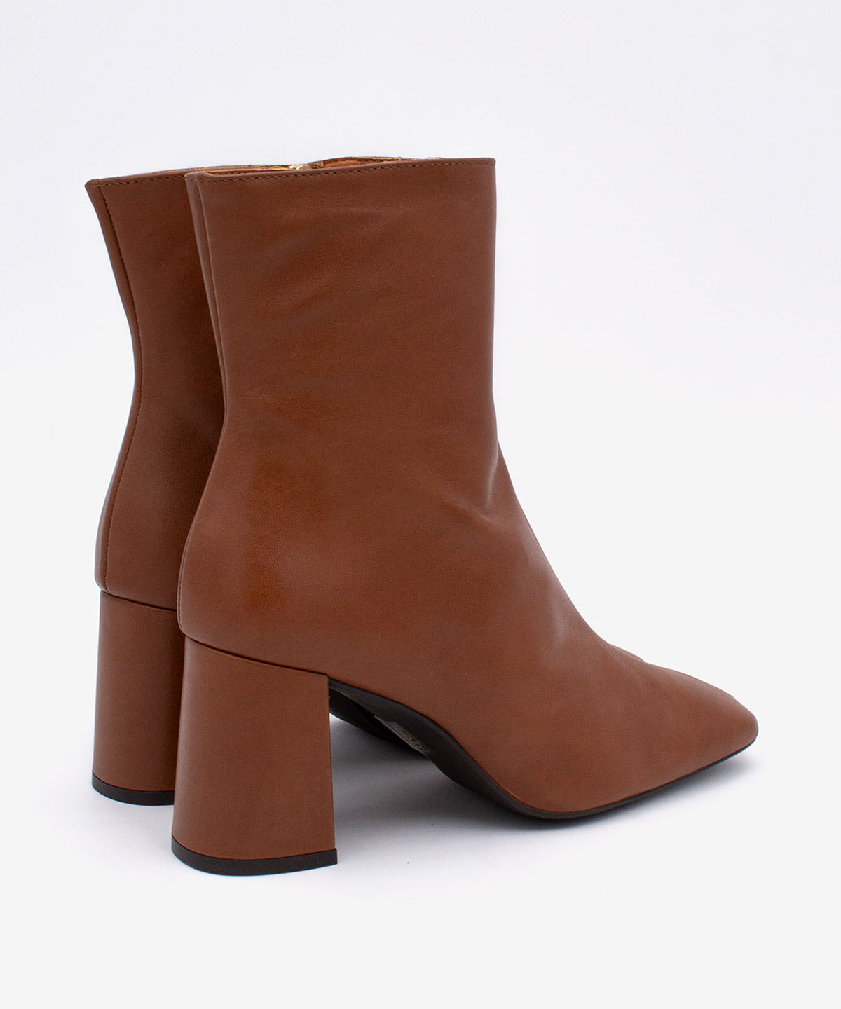 Botines básicos de mujer de tacón alto y ancho básico de piel lisa, drimia - Ángel Alarcón - Cuero Cuero-5