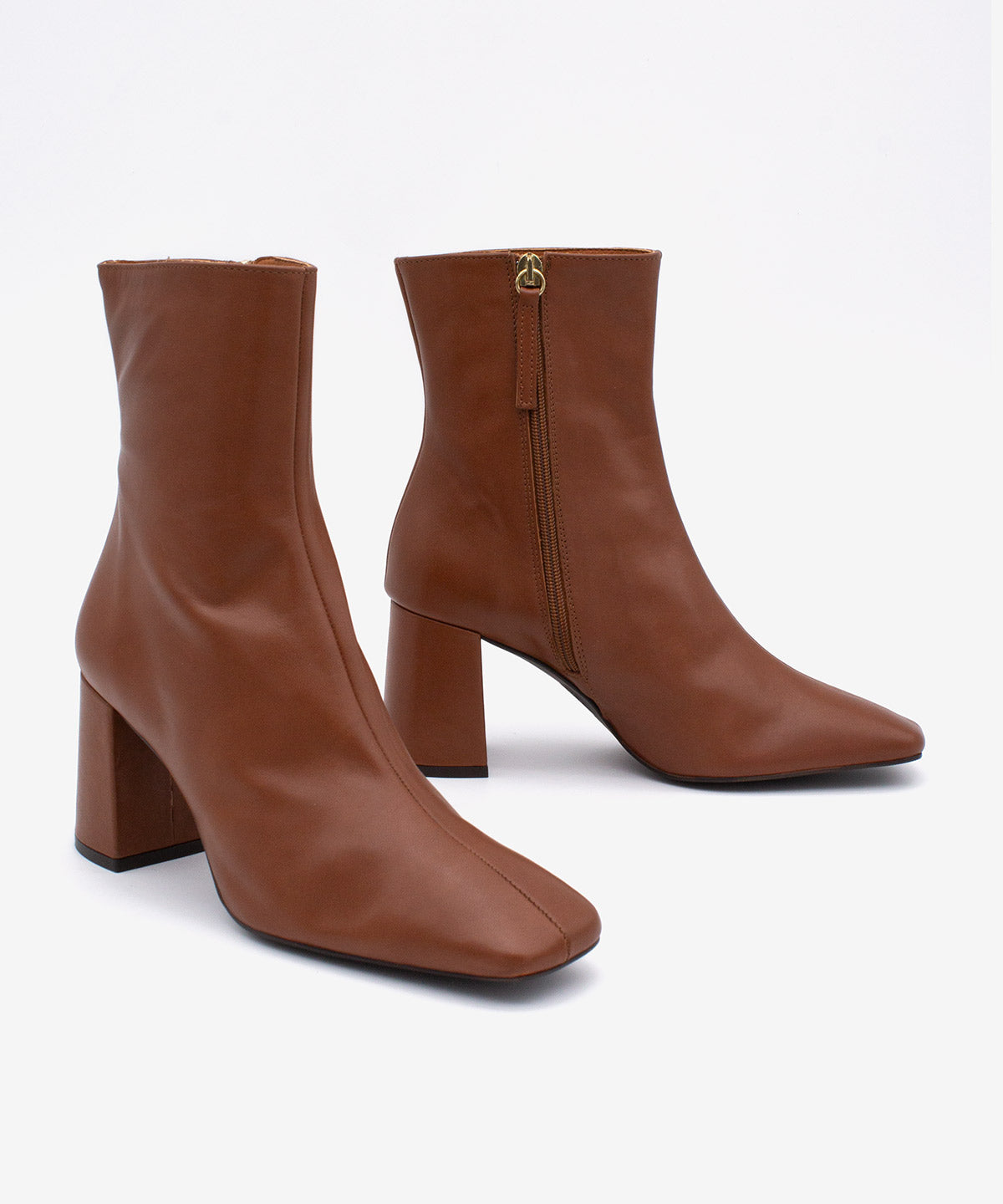 Botines básicos de mujer de tacón alto y ancho básico de piel lisa, drimia - Ángel Alarcón - Cuero Cuero-7