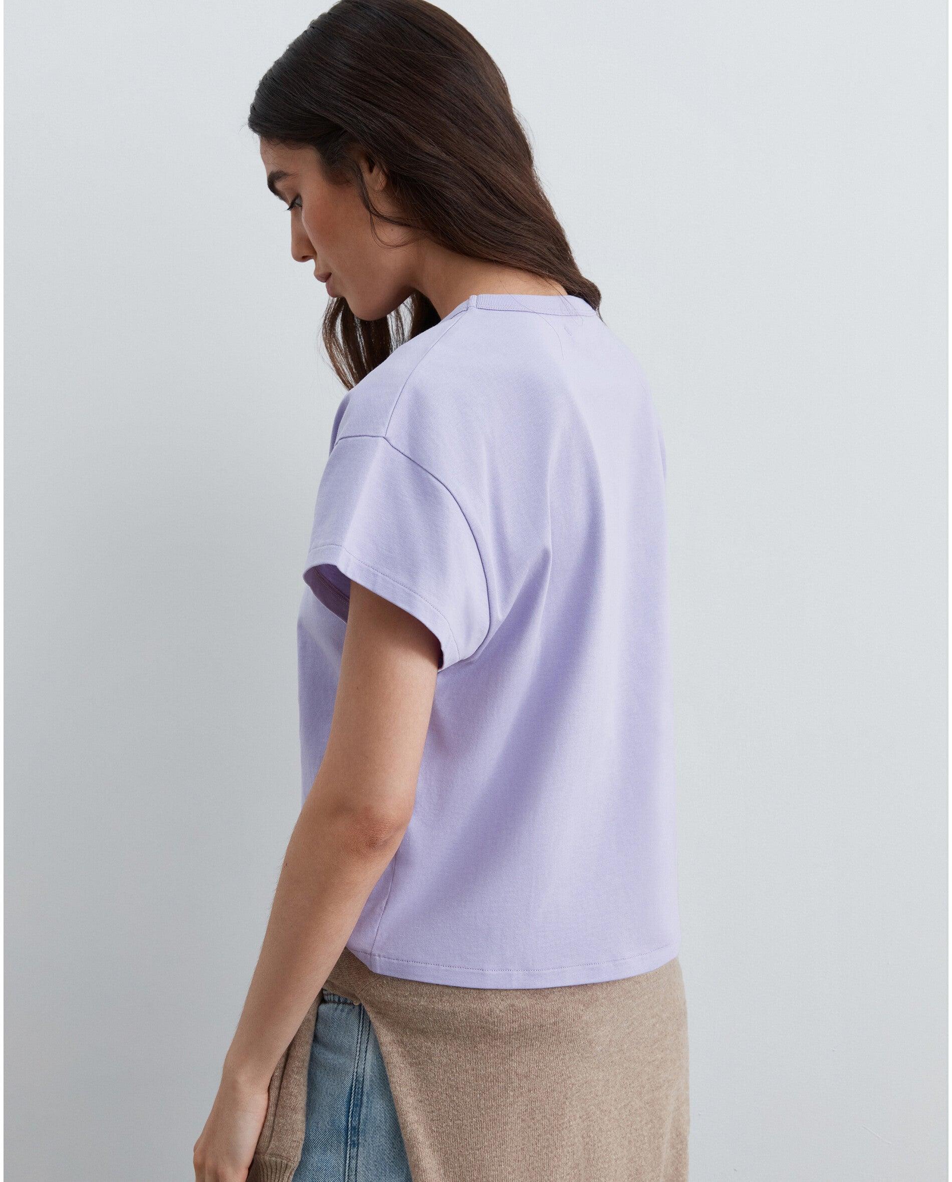 Camiseta de mujer bordada de manga corta - Scalpers - Lila Lila-2