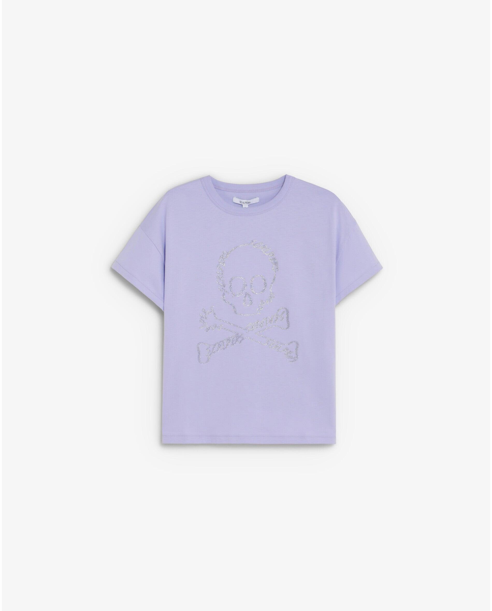 Camiseta de mujer bordada de manga corta - Scalpers - Lila Lila-6