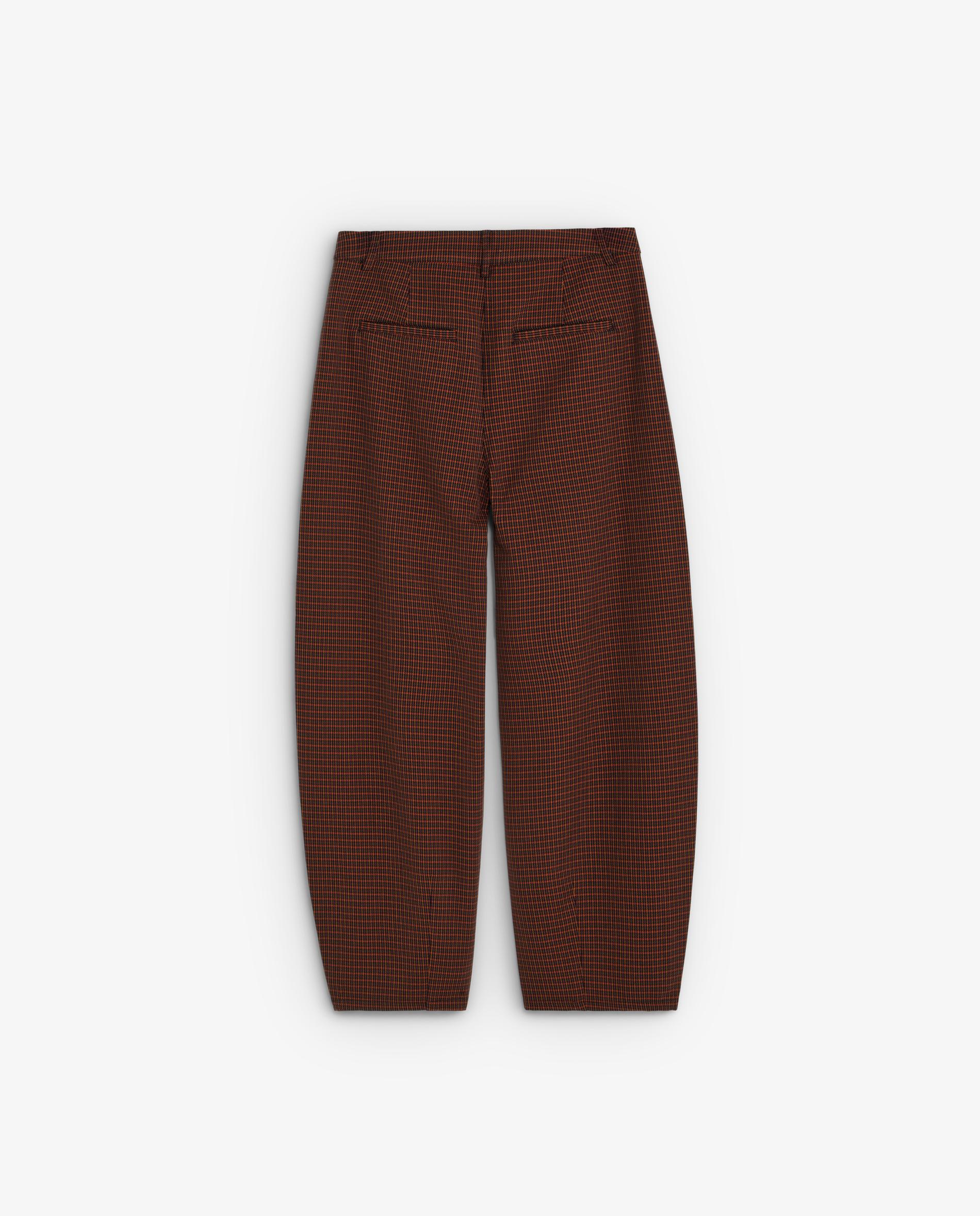 Pantalón de mujer corte balloon con estampado de cuadros - Scalpers - Marrón Marrón-2