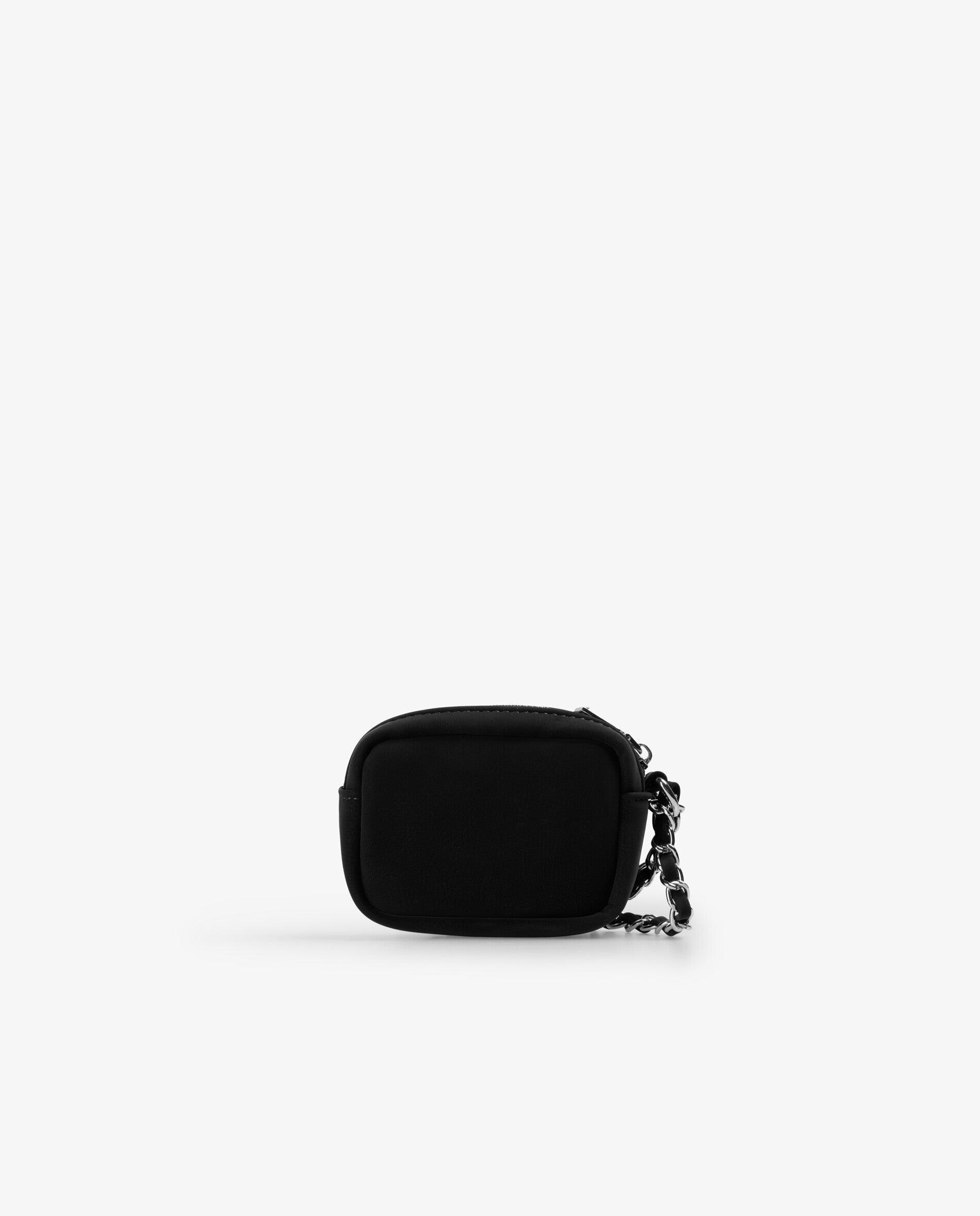 Monedero de mujer liso con cadena decorativa extraíble - Scalpers - Negro Negro-3