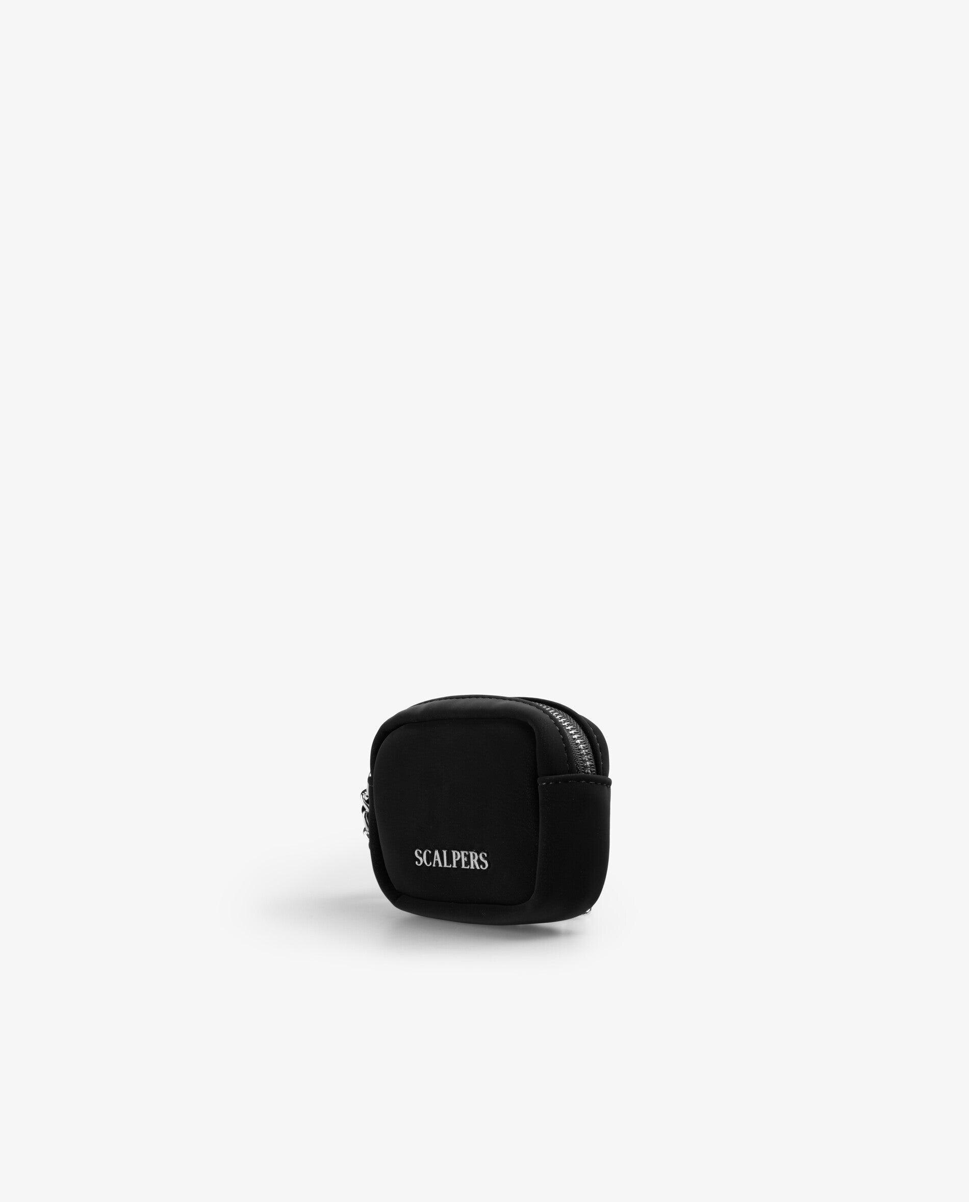 Monedero de mujer liso con cadena decorativa extraíble - Scalpers - Negro Negro-2