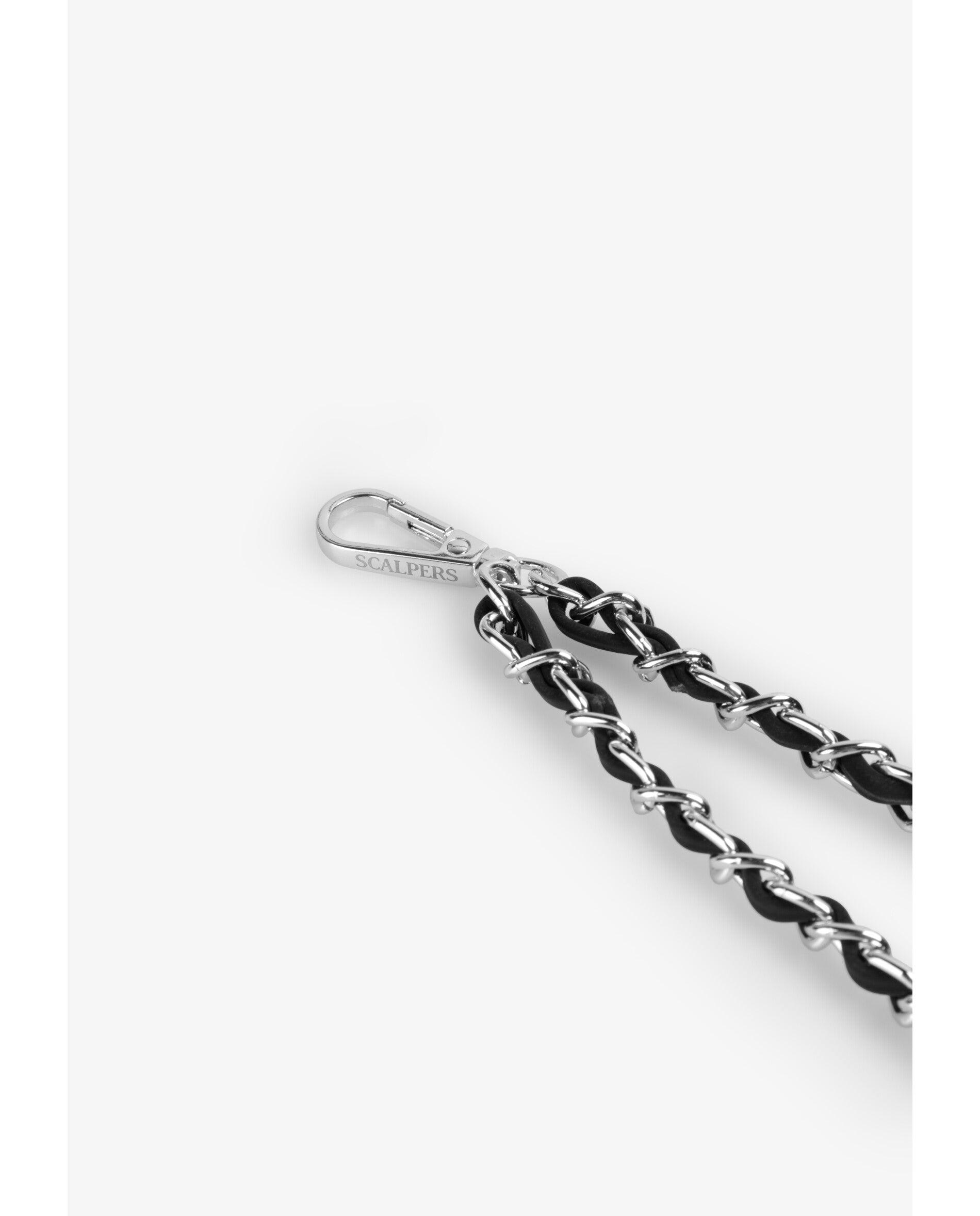 Monedero de mujer liso con cadena decorativa extraíble - Scalpers - Negro Negro-4