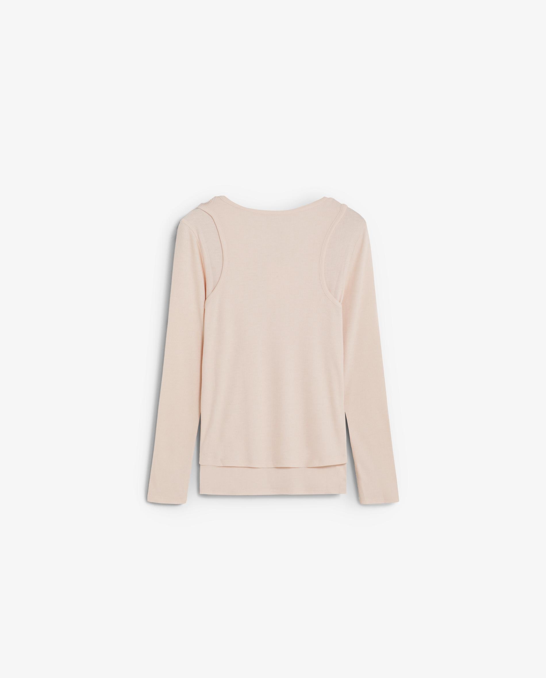 Camiseta de mujer con top de tirantes superpuesto - Scalpers - Nude Nude-2