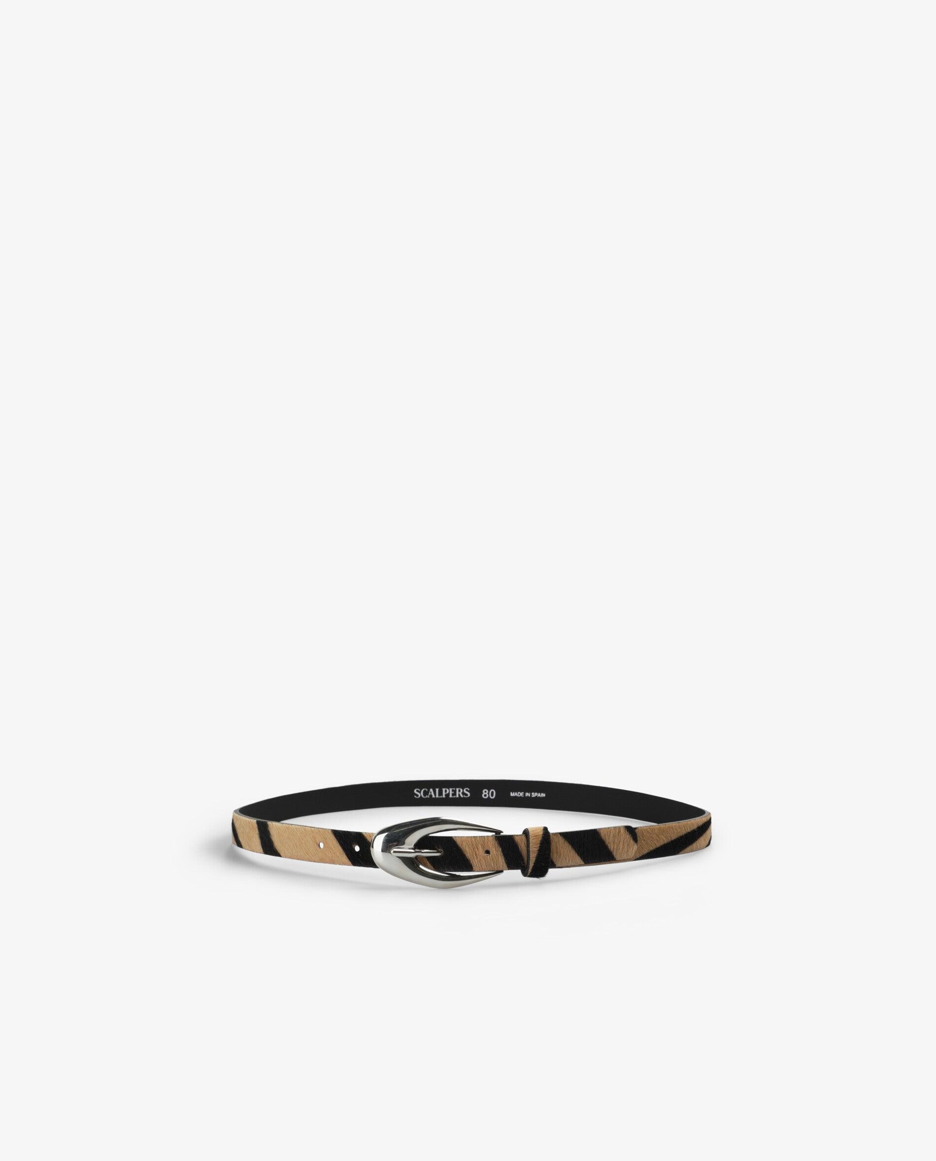 Cinturón con hebilla de mujer animal print con diseño fino - Scalpers - Multicolor Multicolor-3
