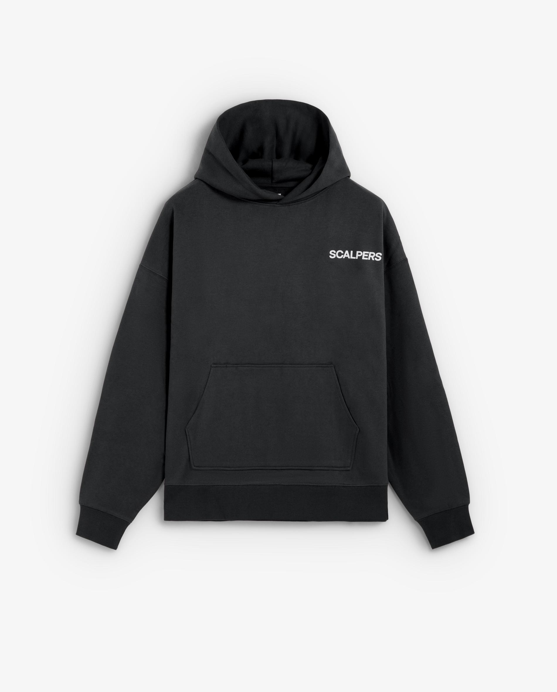 Imagen 5 de Sudadera con capucha de hombre con bolsillo canguro y letrero trasero - Scalpers - Antracita Antracita
