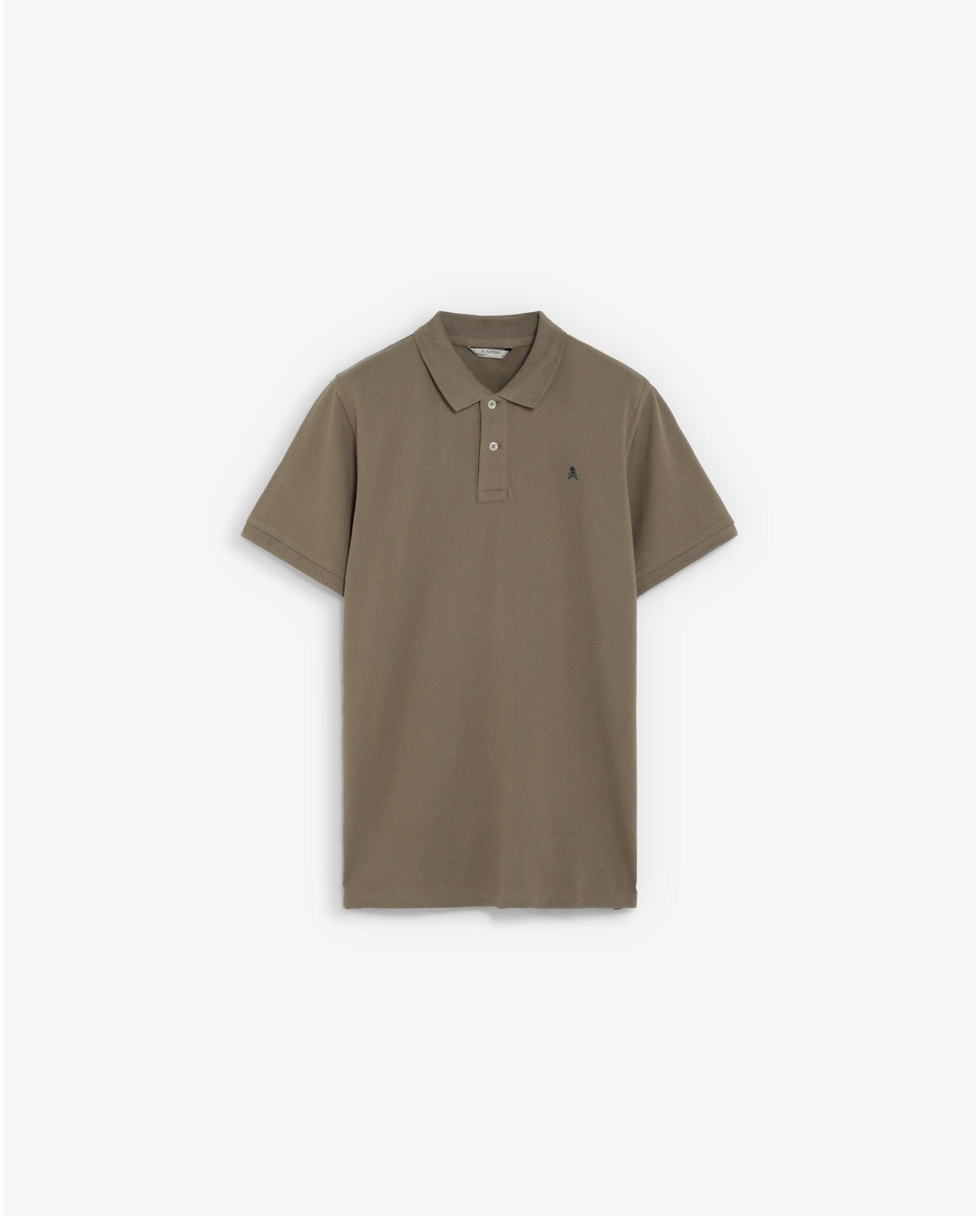 Polo piqué de manga corta de hombre regular fit efecto lavado - Scalpers - Topo Topo-1