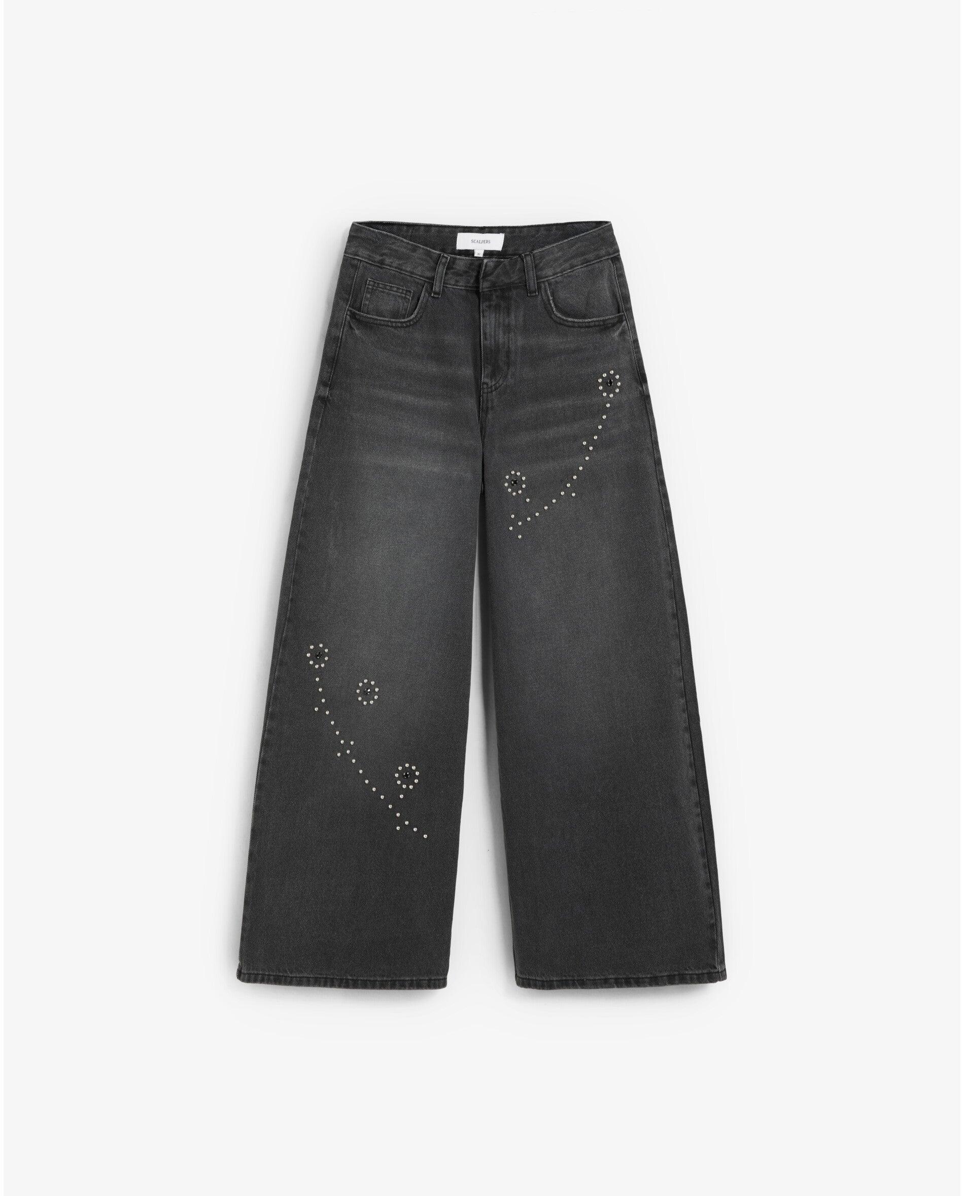 Vaquero de mujer culotte con studs decorativos - Scalpers - Negro Negro-1