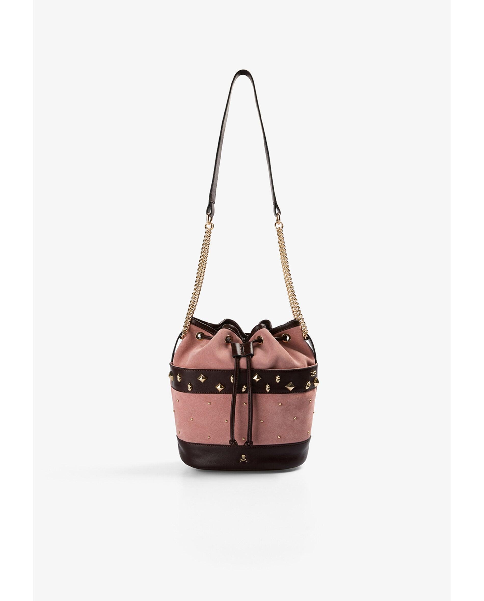 Imagen 1 de Bolso de hombro de mujer tipo saco en ante y piel - Scalpers - Rosa Rosa