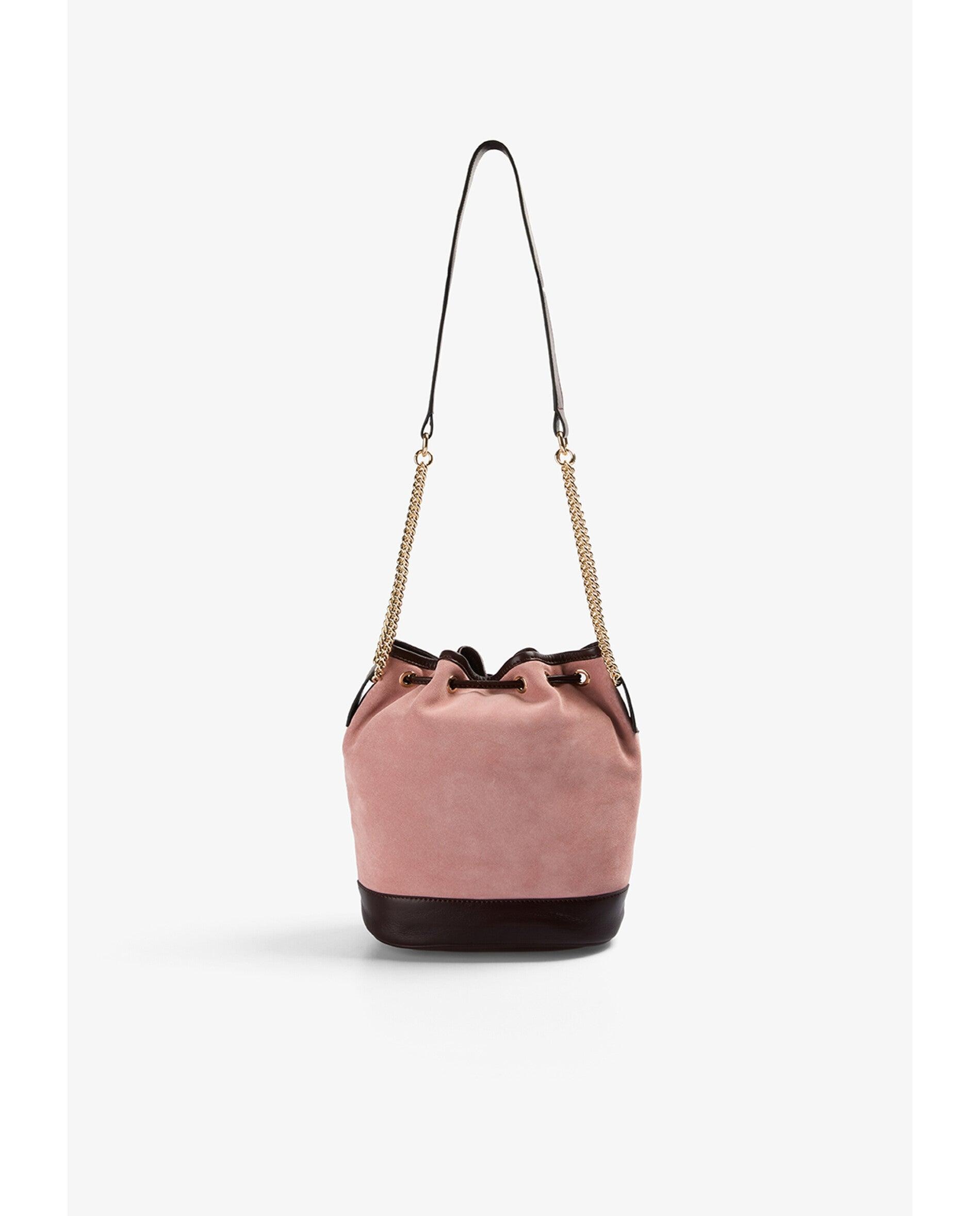 Imagen 3 de Bolso de hombro de mujer tipo saco en ante y piel - Scalpers - Rosa Rosa