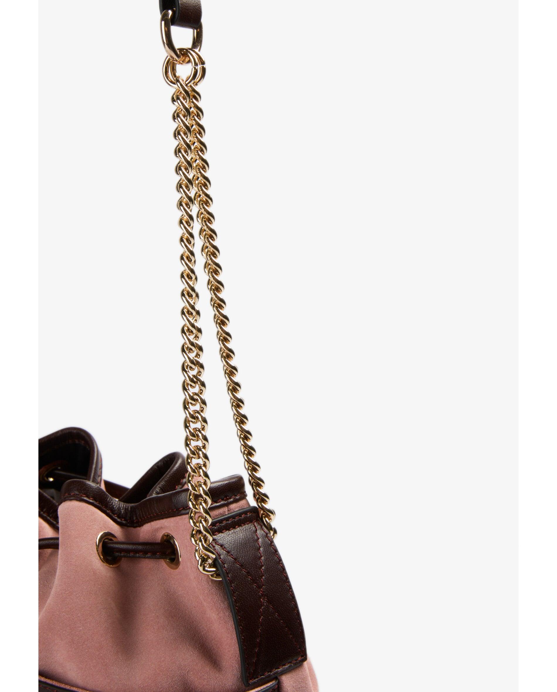 Imagen 6 de Bolso de hombro de mujer tipo saco en ante y piel - Scalpers - Rosa Rosa