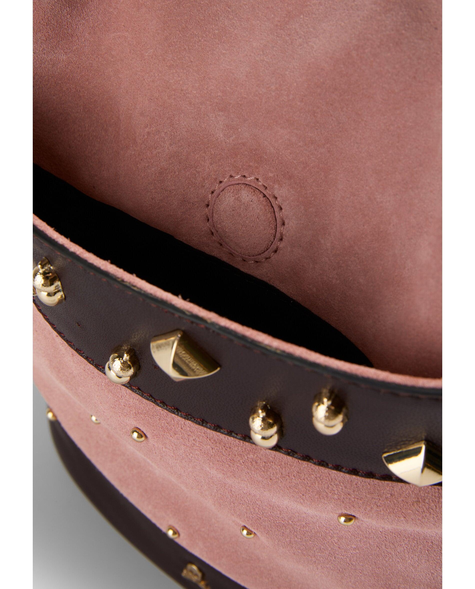 Imagen 7 de Bolso de hombro de mujer tipo saco en ante y piel - Scalpers - Rosa Rosa
