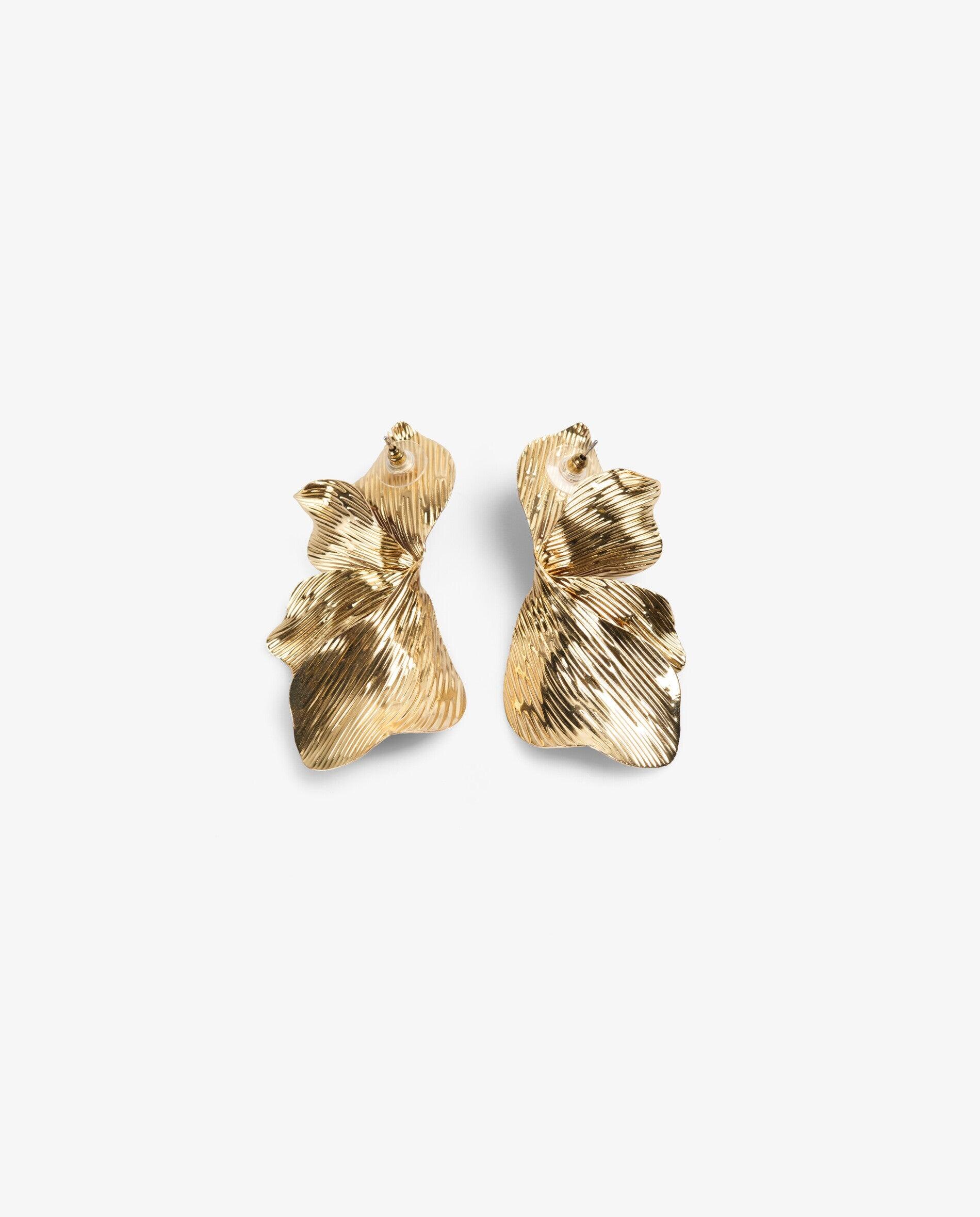 Pendientes con diseño floral y acabado esmaltado - Scalpers - Burdeos Burdeos-2
