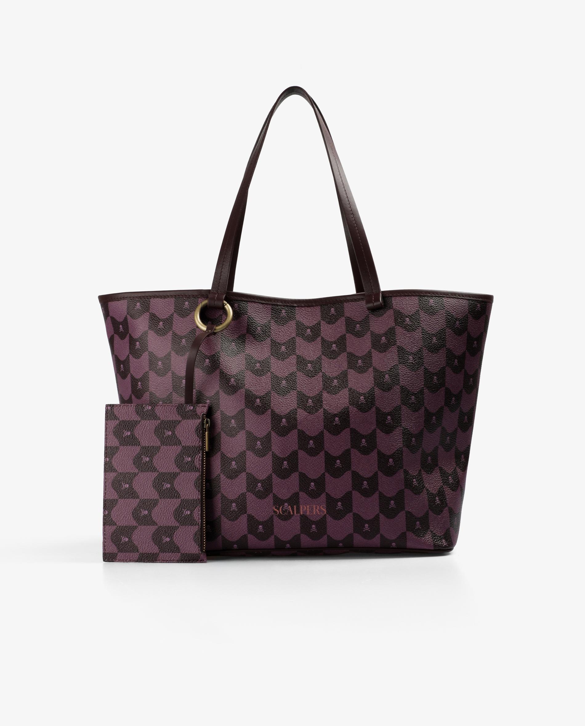 Shopper estampado con cartera a juego - Scalpers - Burdeos Burdeos-3