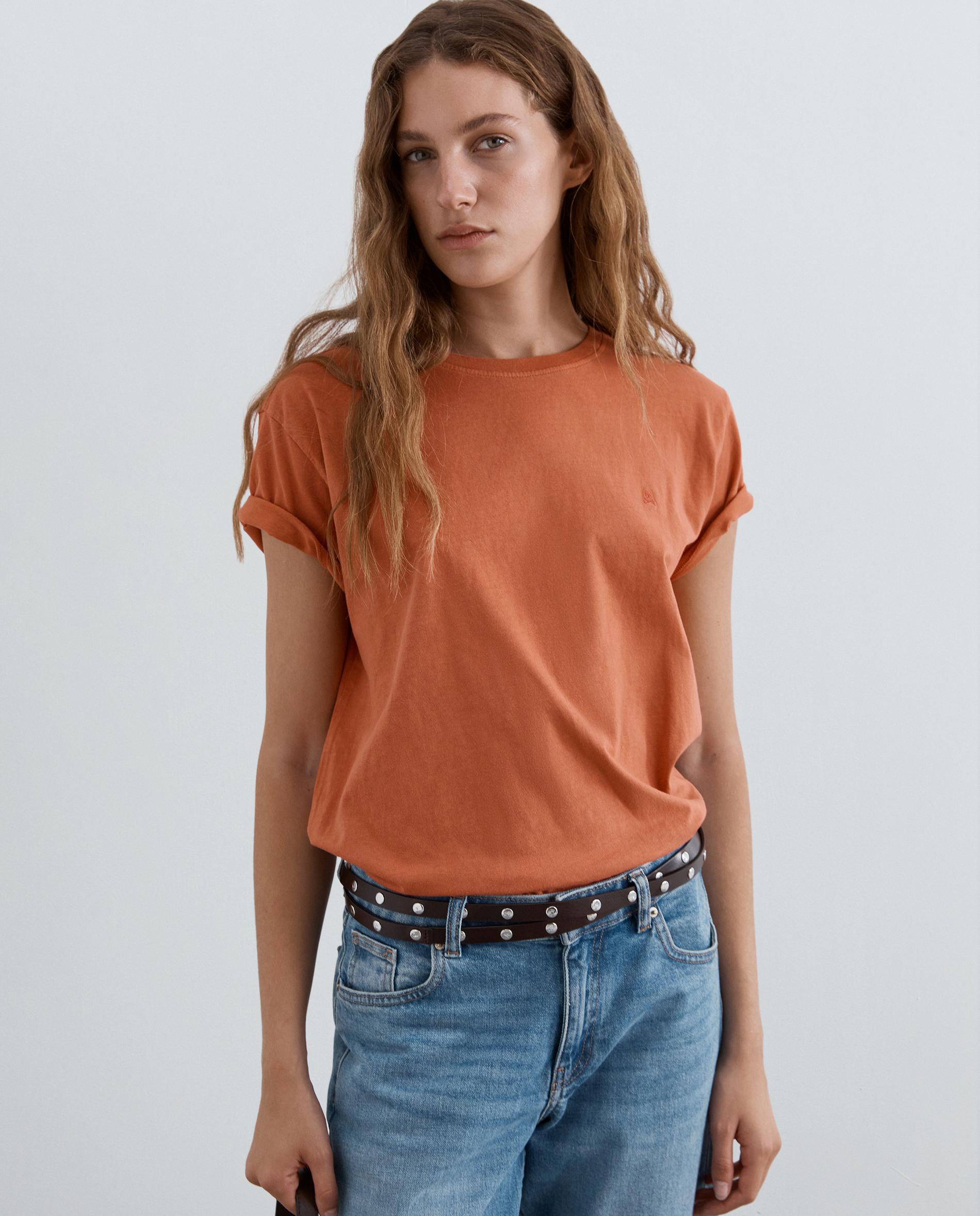 Camiseta de mujer regular fit de manga corta - Scalpers - Terracota Terracota-1