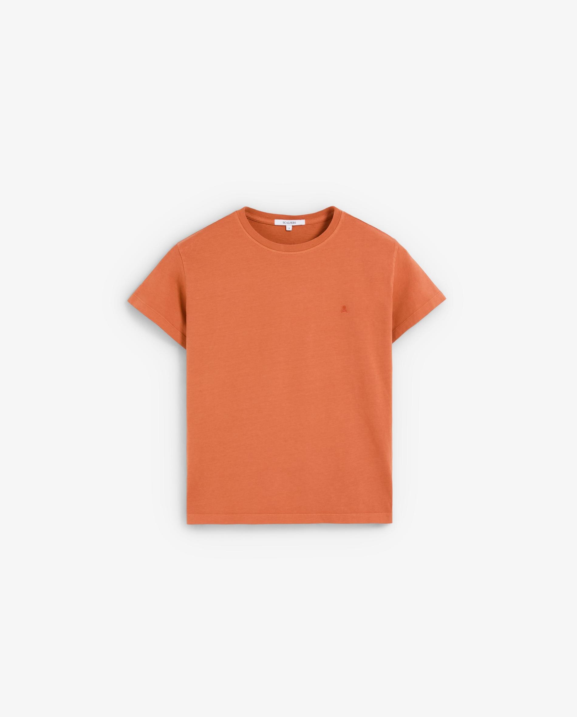 Camiseta de mujer regular fit de manga corta - Scalpers - Terracota Terracota-5