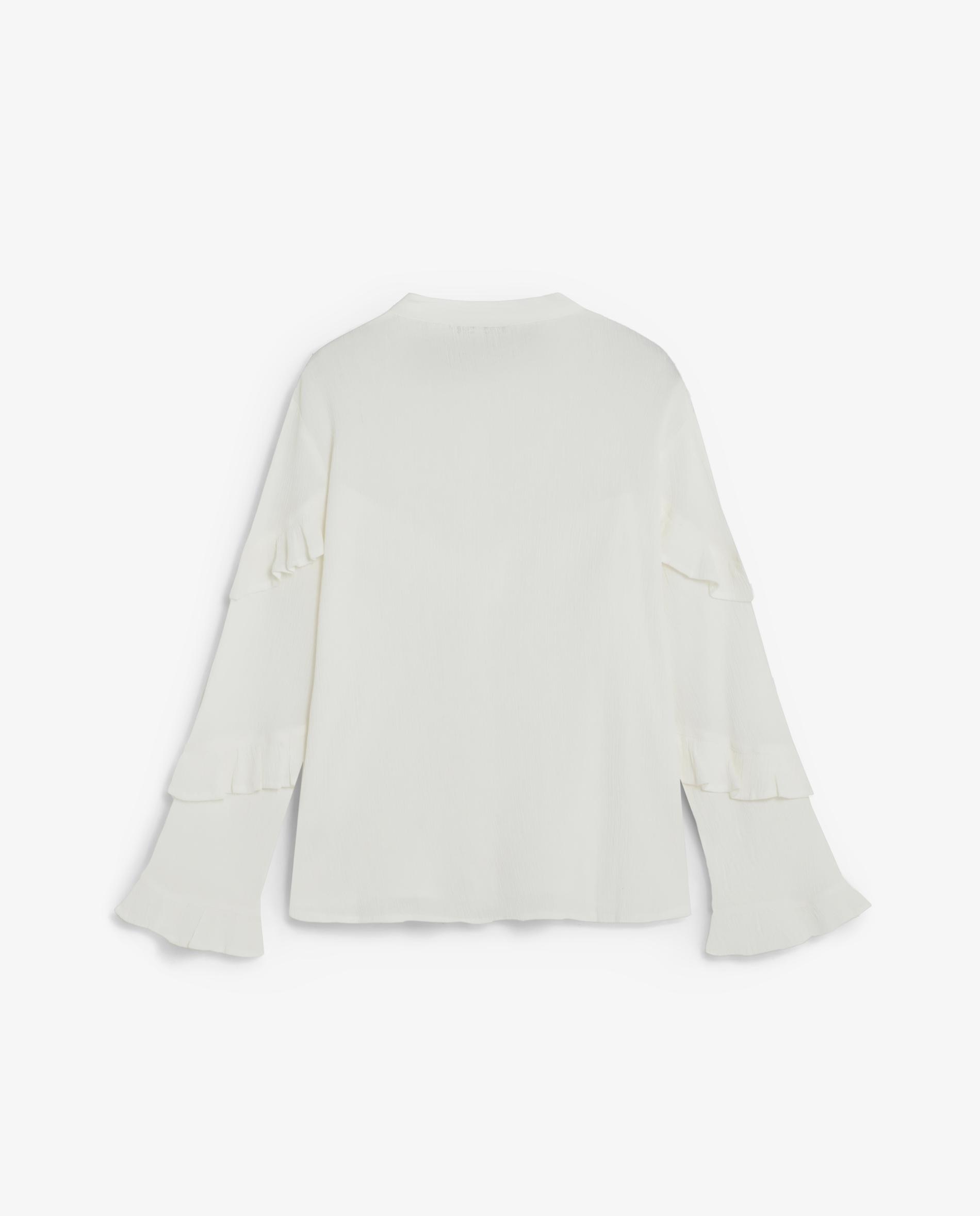 Camisa de mujer con volantes y mangas acampanadas - Scalpers - Marfil Marfil-2