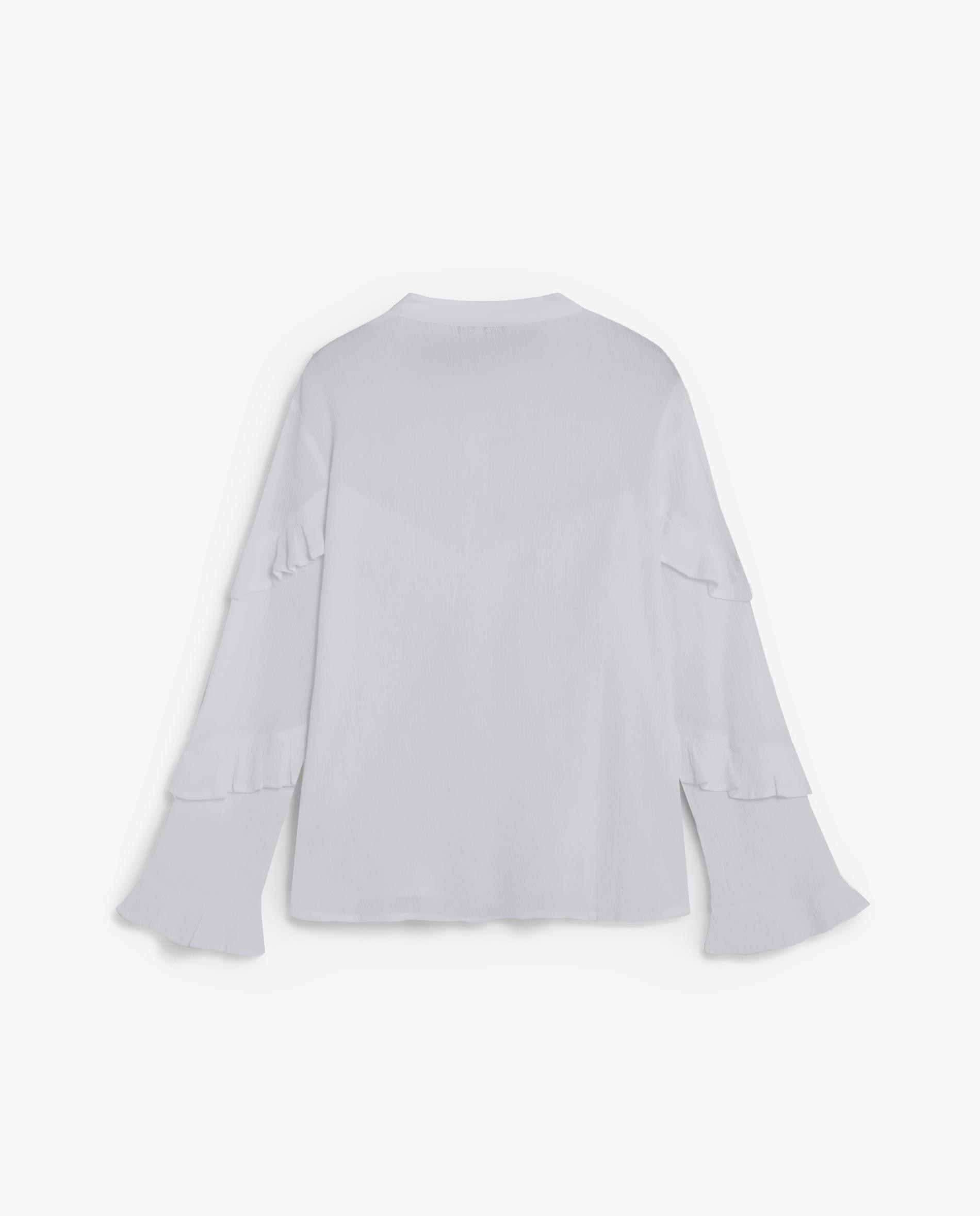 Camisa de mujer con volantes y mangas acampanadas - Scalpers - Azul claro Azul claro-2