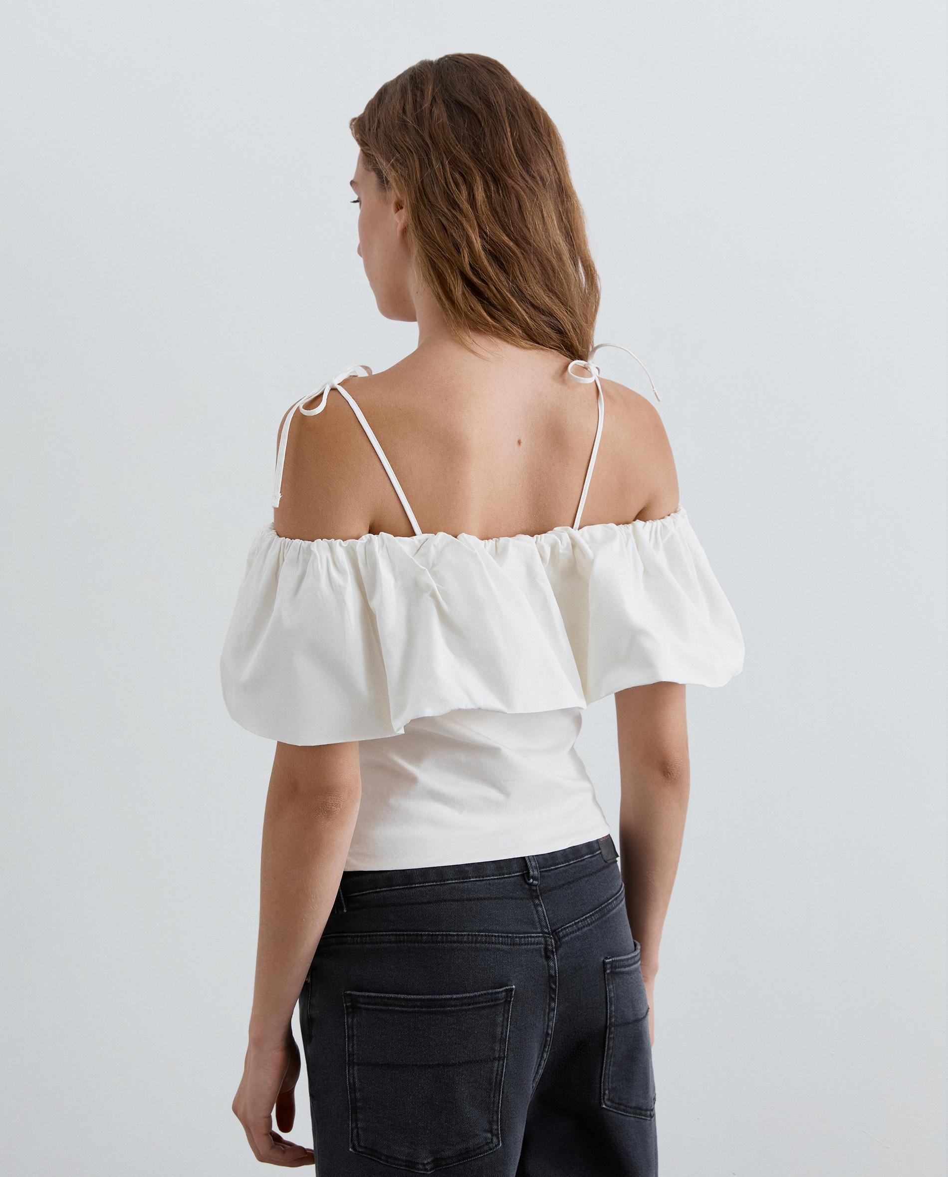 Top de mujer de tirantes con volante superior - Scalpers - Blanco Blanco-2
