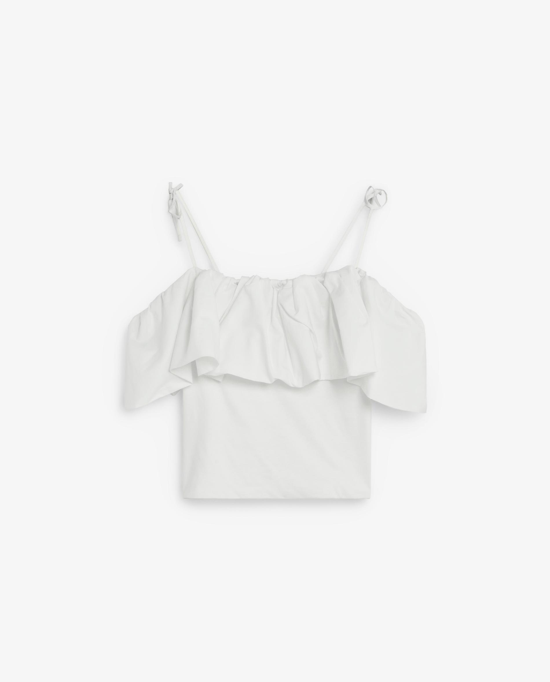 Top de mujer de tirantes con volante superior - Scalpers - Blanco Blanco-5