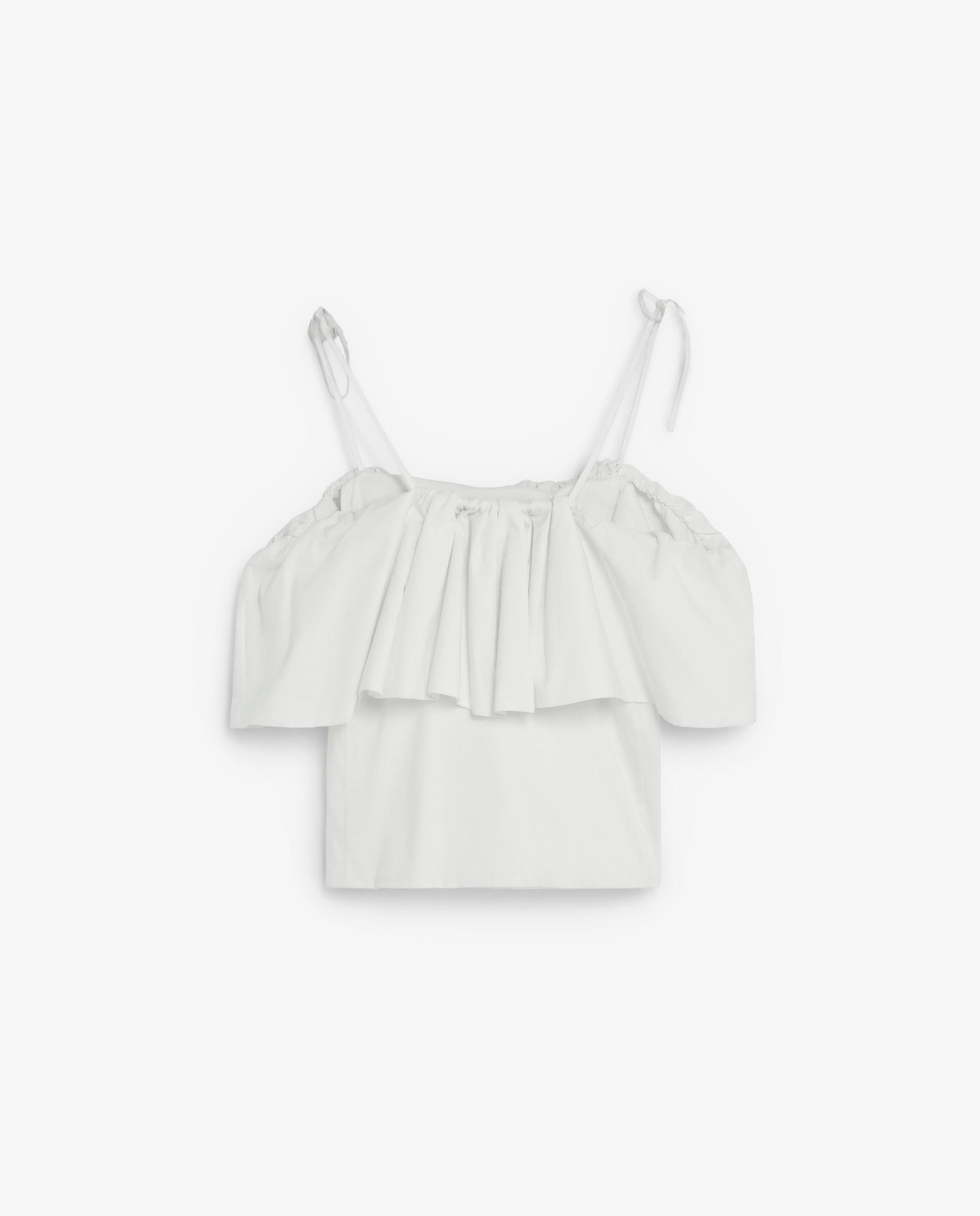 Top de mujer de tirantes con volante superior - Scalpers - Blanco Blanco-4