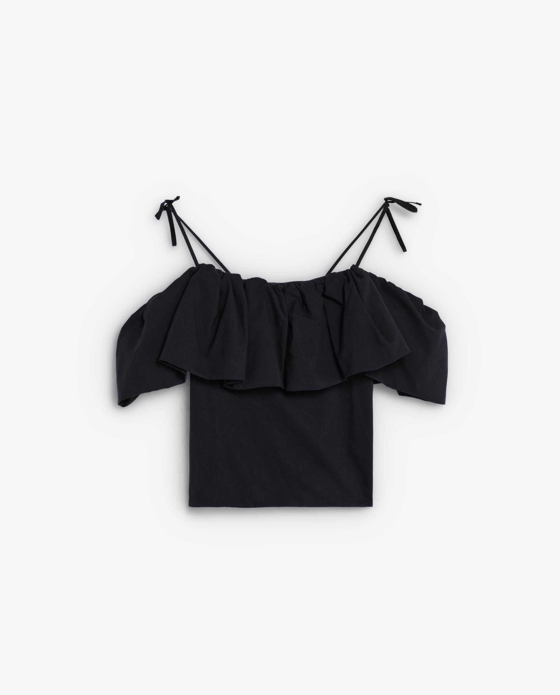 Top de mujer de tirantes con volante superior - Scalpers - Negro Negro-5