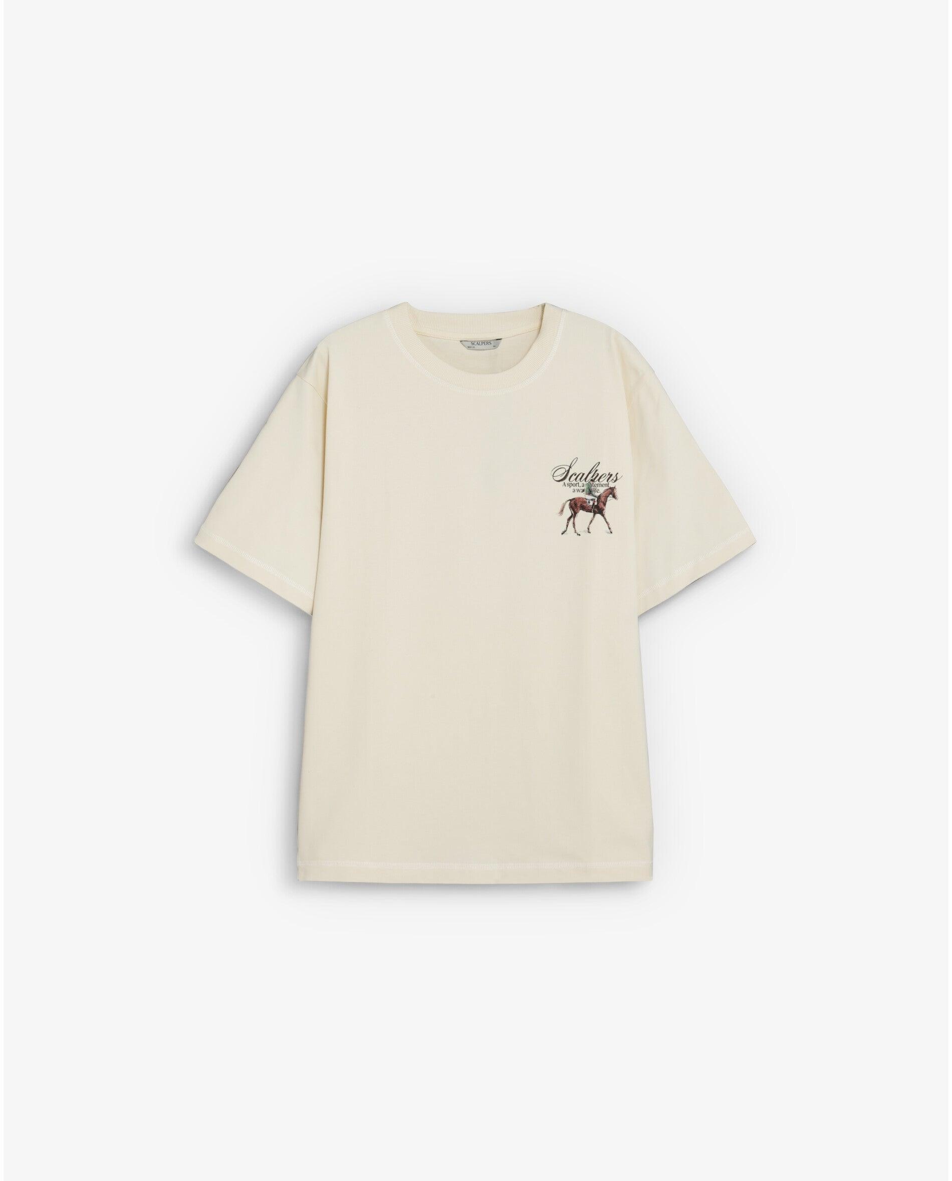 Imagen 0 de Camiseta de hombre de alto gramaje con estampado trasero Blanco roto
