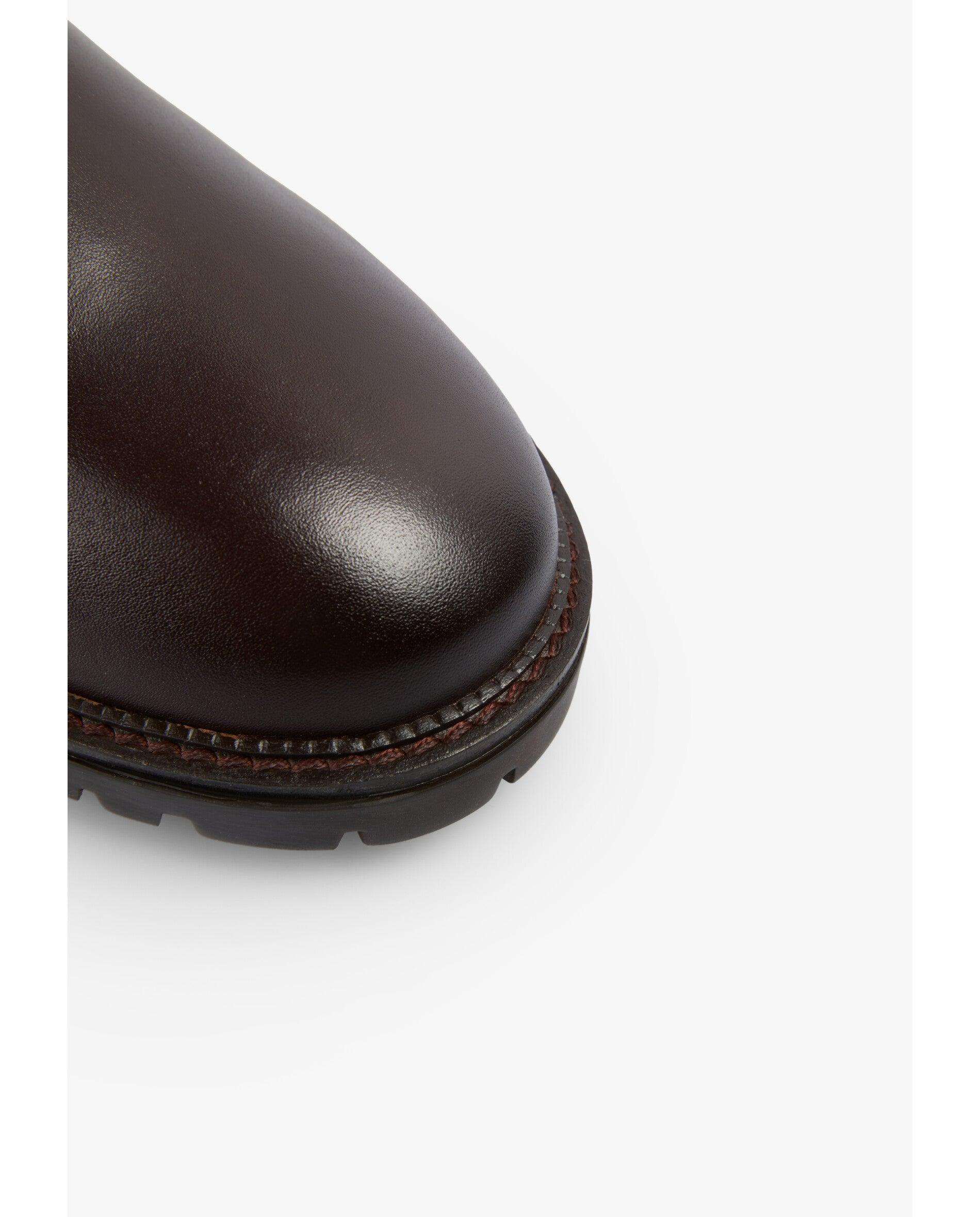 Botas suela track de mujer estilo chelsey de cuero - Scalpers - Burdeos Burdeos-7