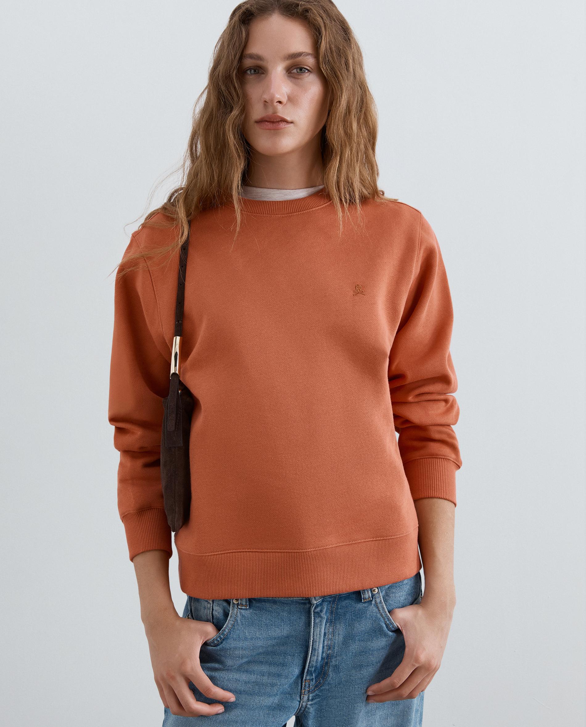 Sudadera de mujer en algodón con cuello redondo - Scalpers - Marrón Marrón-1