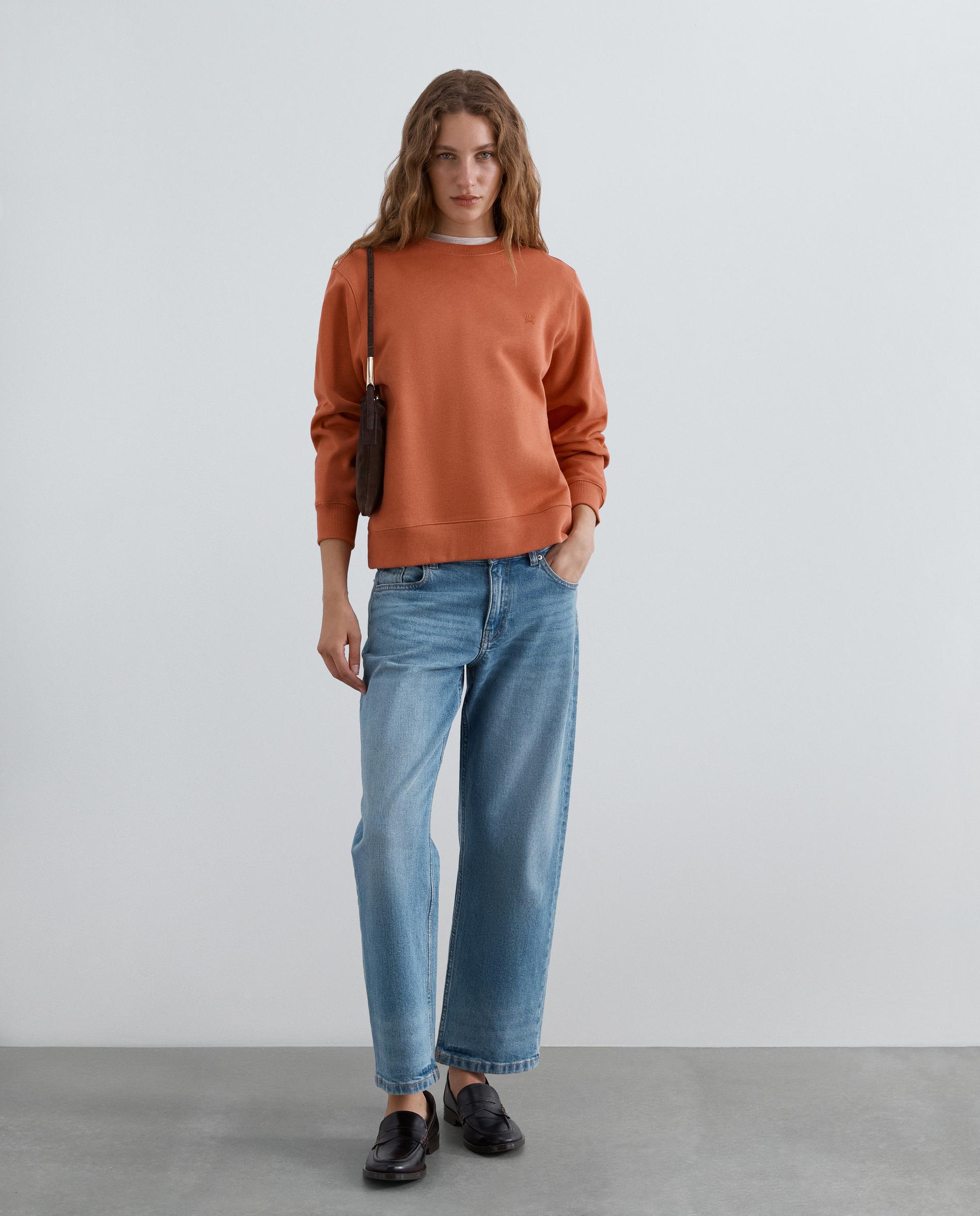 Sudadera de mujer en algodón con cuello redondo - Scalpers - Marrón Marrón-3