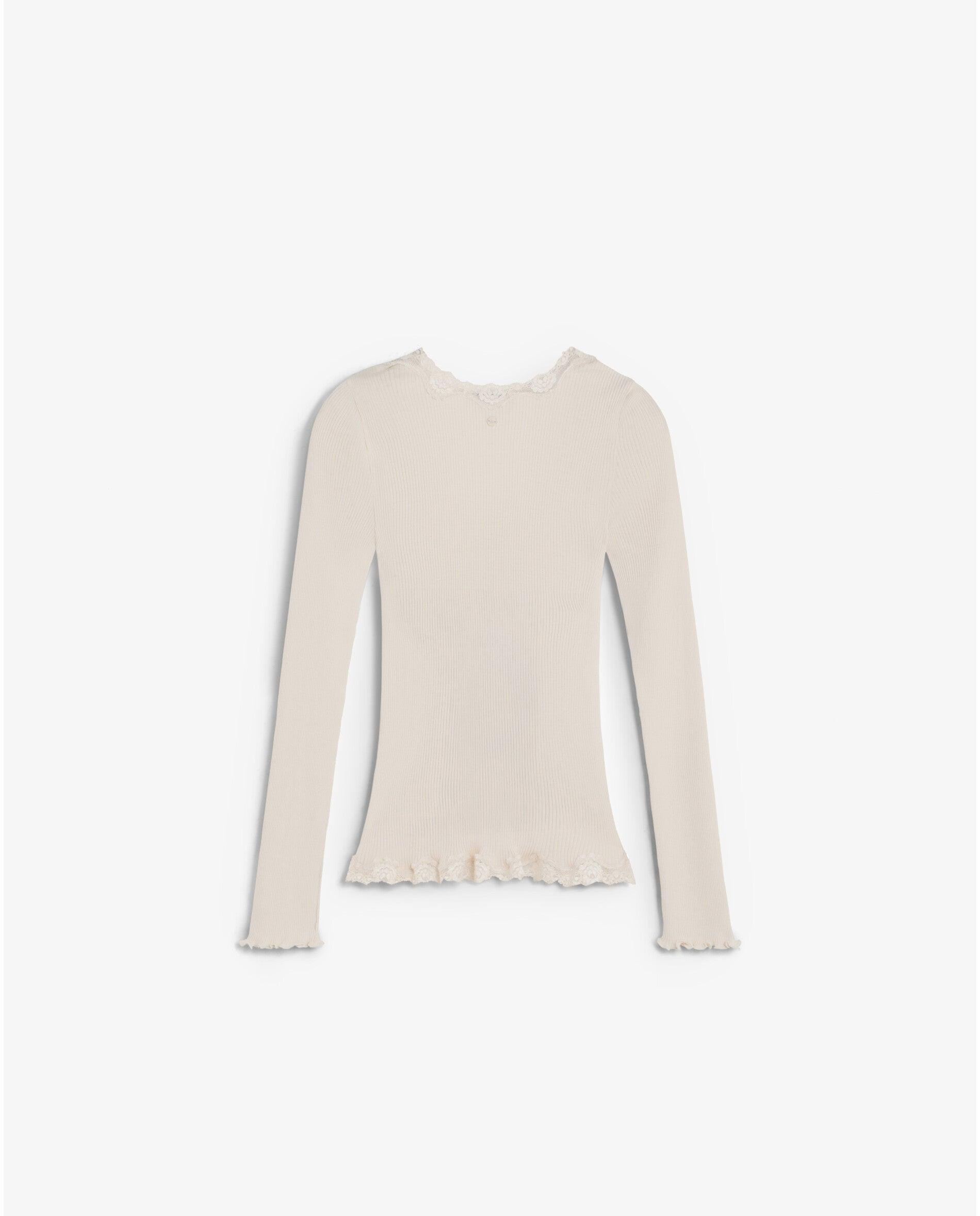 Cárdigan de mujer acanalado con detalle de encaje - Scalpers - Beige Beige-5