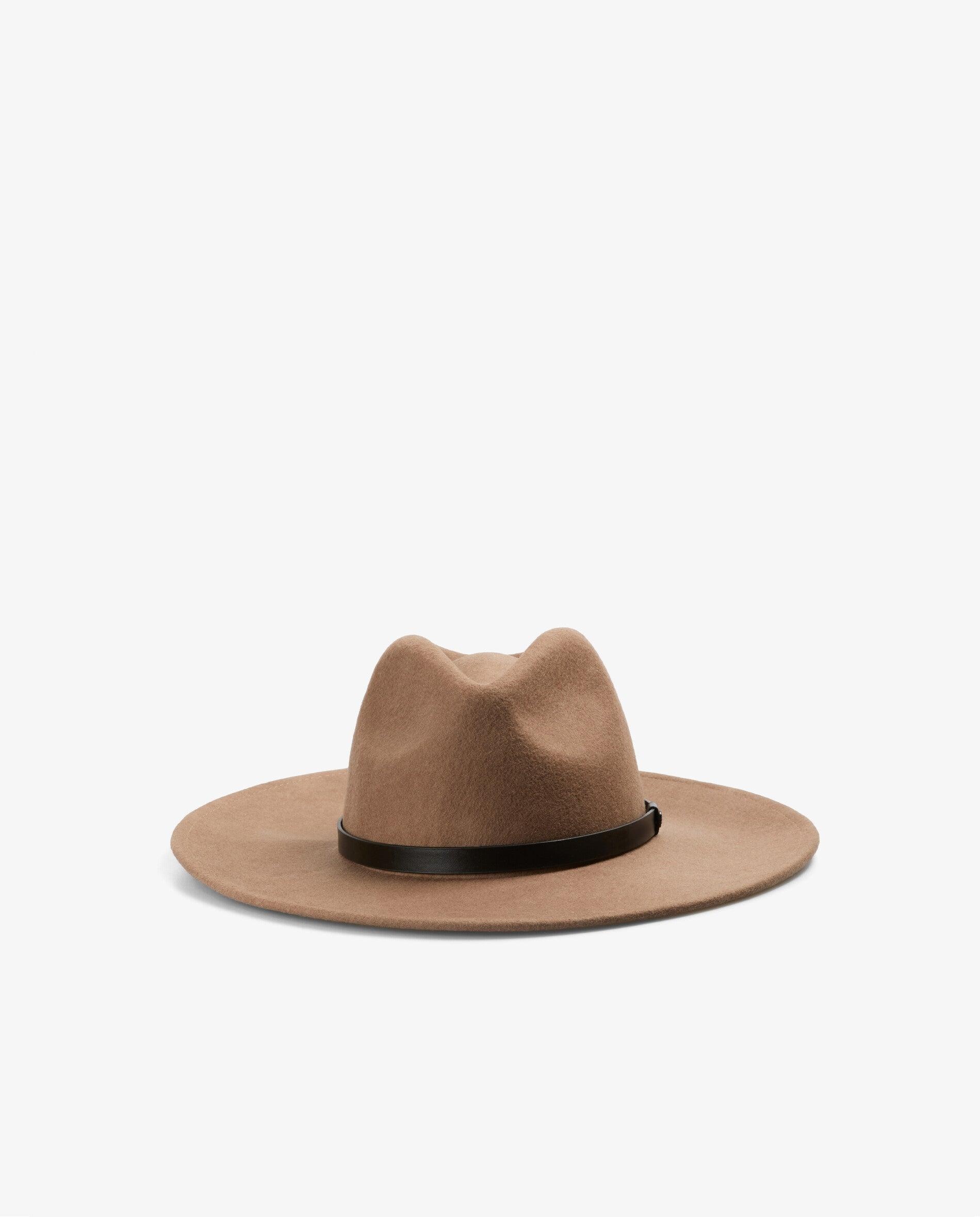 Imagen 1 de Sombrero de mujer de lana con tira decorativa Marrón claro