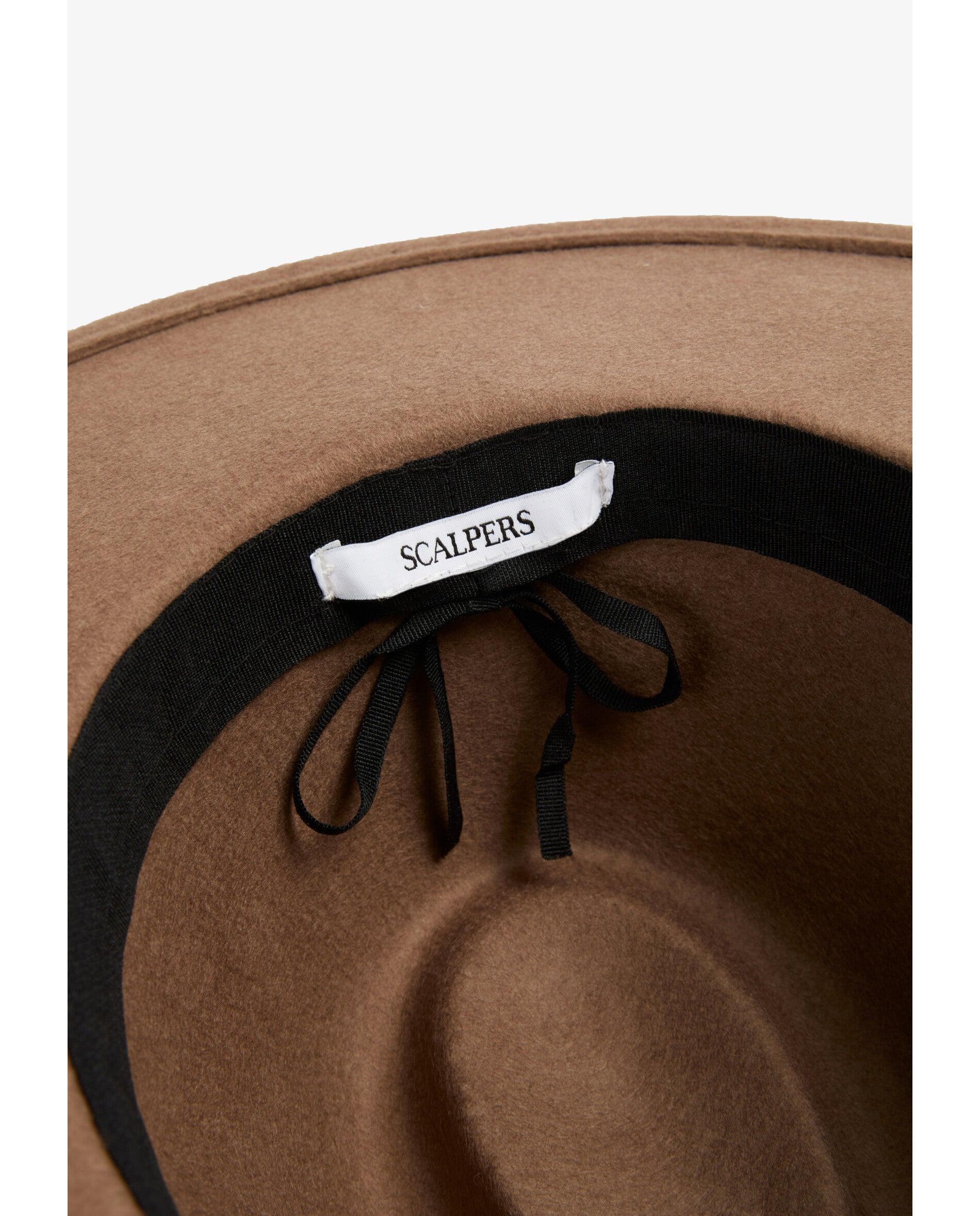 Imagen 5 de Sombrero de mujer de lana con tira decorativa - Scalpers - Marrón claro Marrón claro