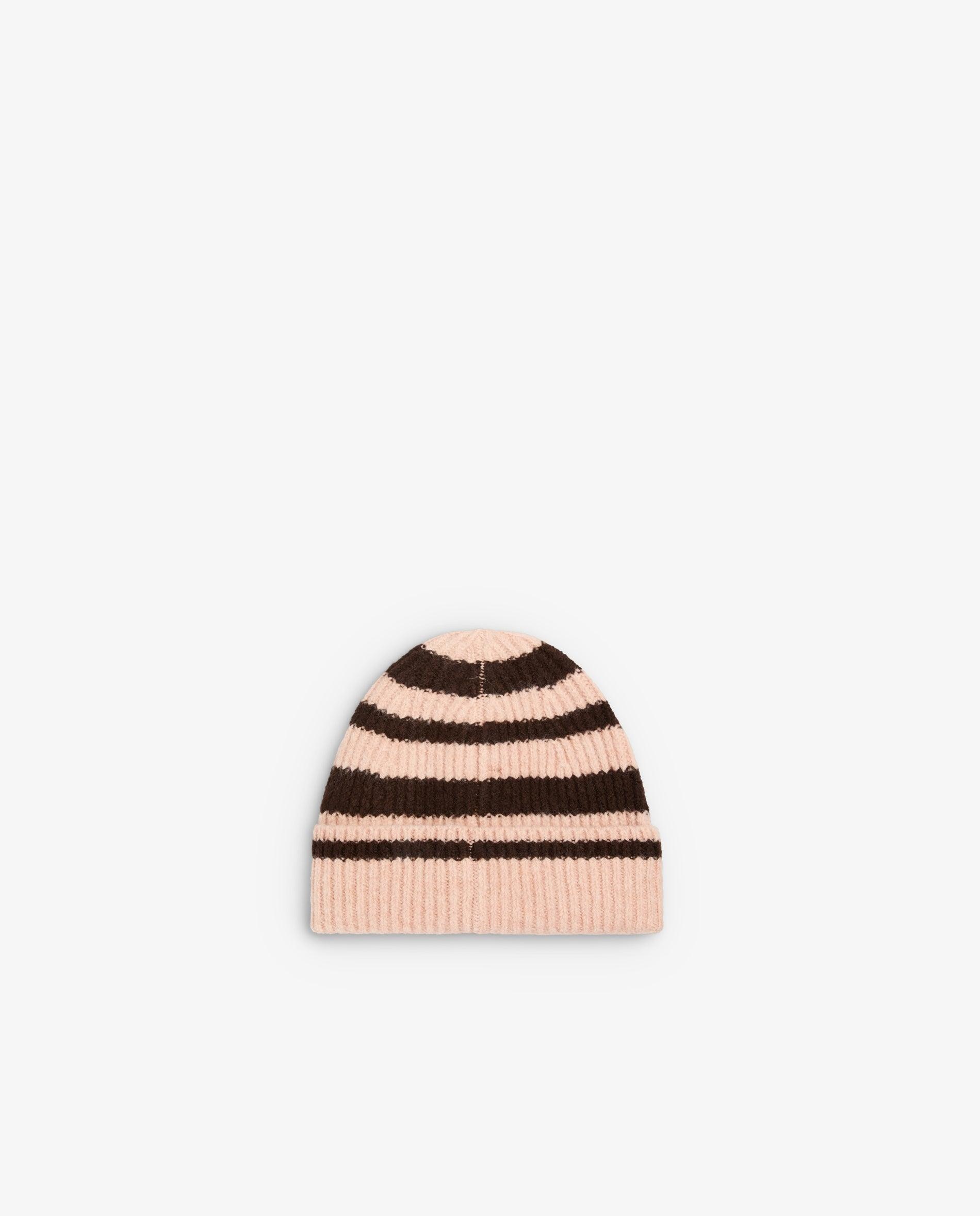 Imagen 2 de Gorro de mujer de punto a rayas - Scalpers - Marrón Marrón