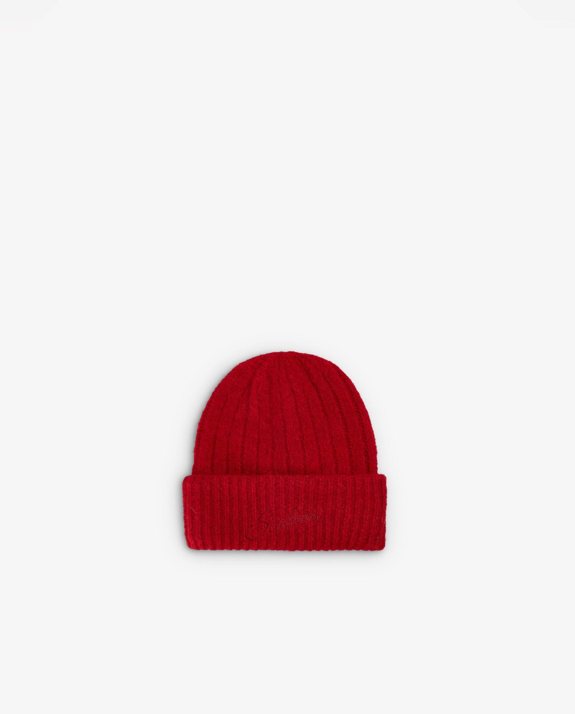 Imagen 1 de Gorro de mujer de punto canalé con vuelta en el bajo - Scalpers - Rojo Rojo