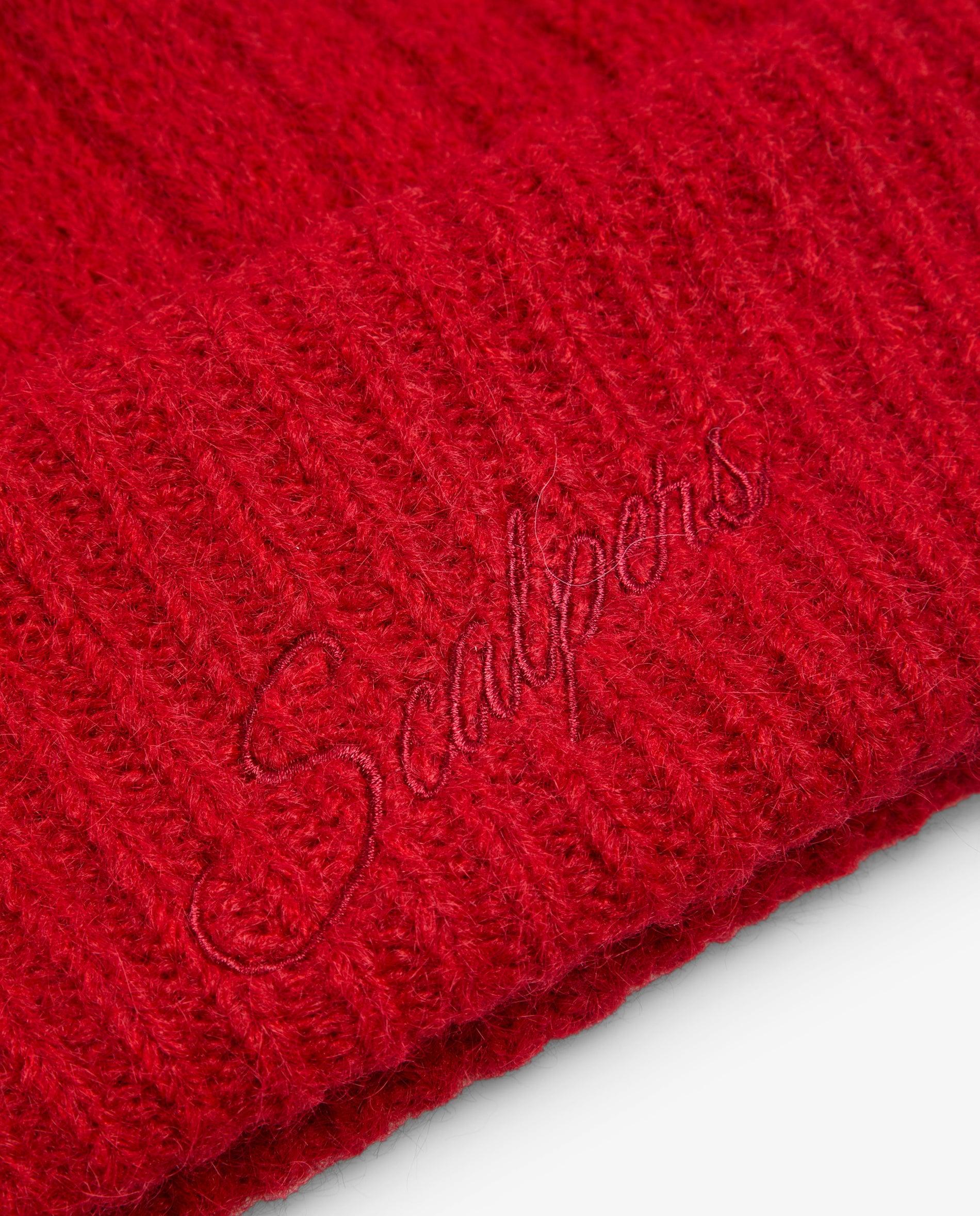 Imagen 4 de Gorro de mujer de punto canalé con vuelta en el bajo - Scalpers - Rojo Rojo