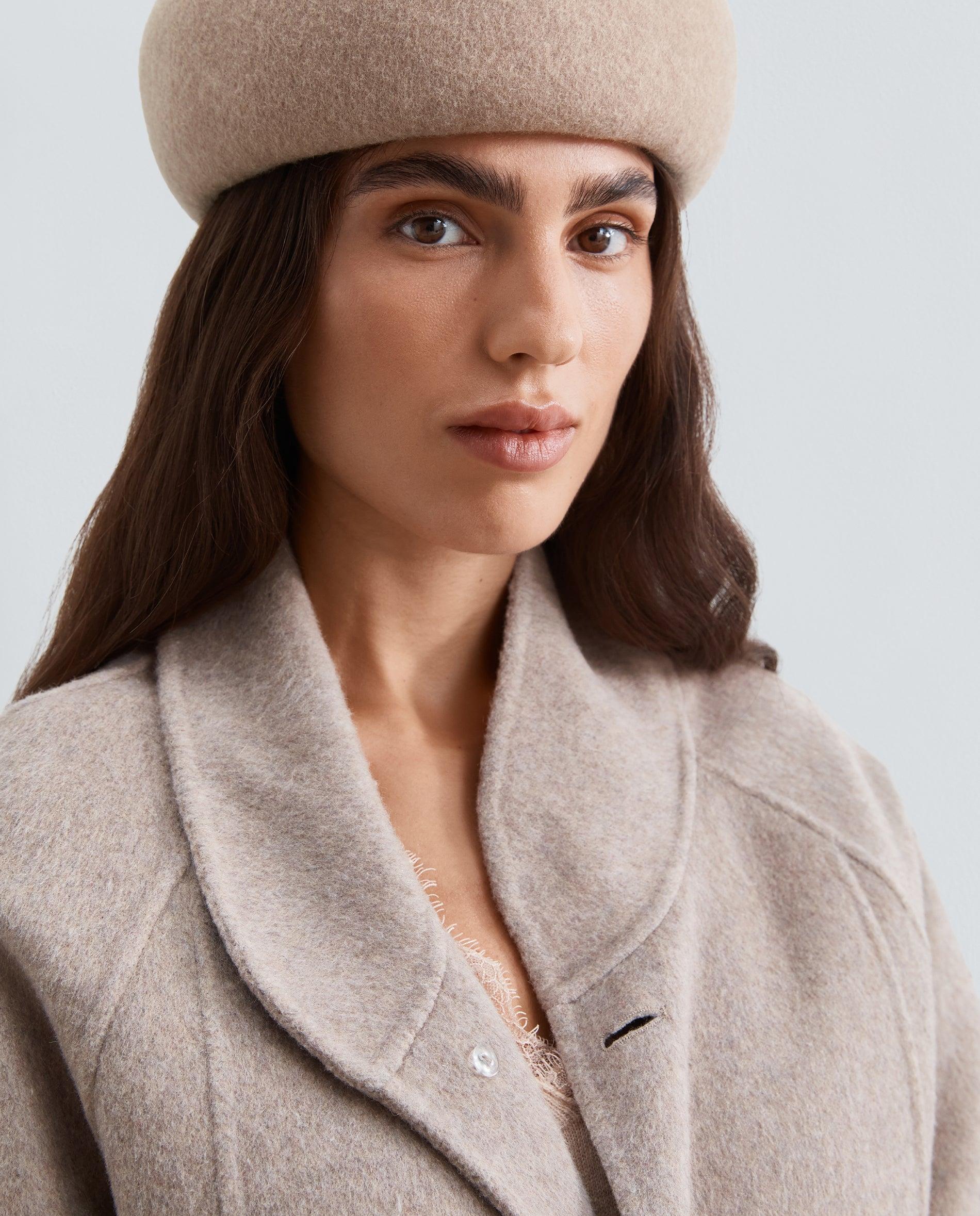 Imagen 2 de Gorro de mujer de lana tipo casquete - Scalpers - Natural Natural