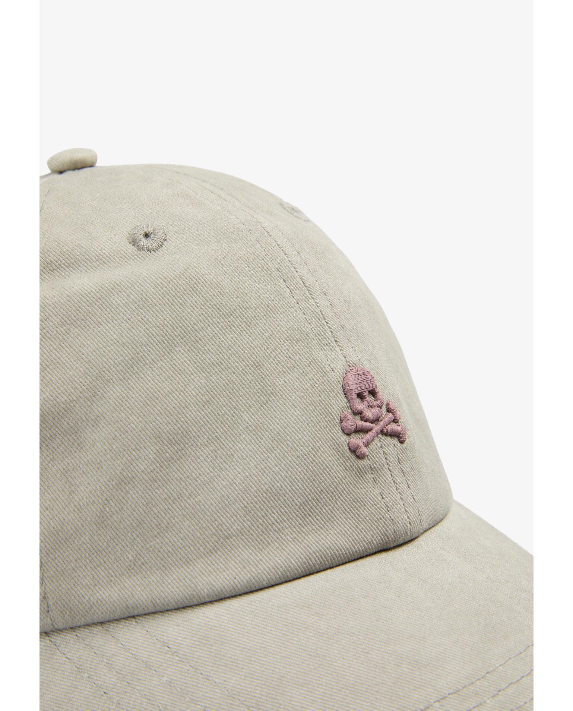 Gorra de mujer ajustable con calavera bordada - Scalpers - Gris Gris-2