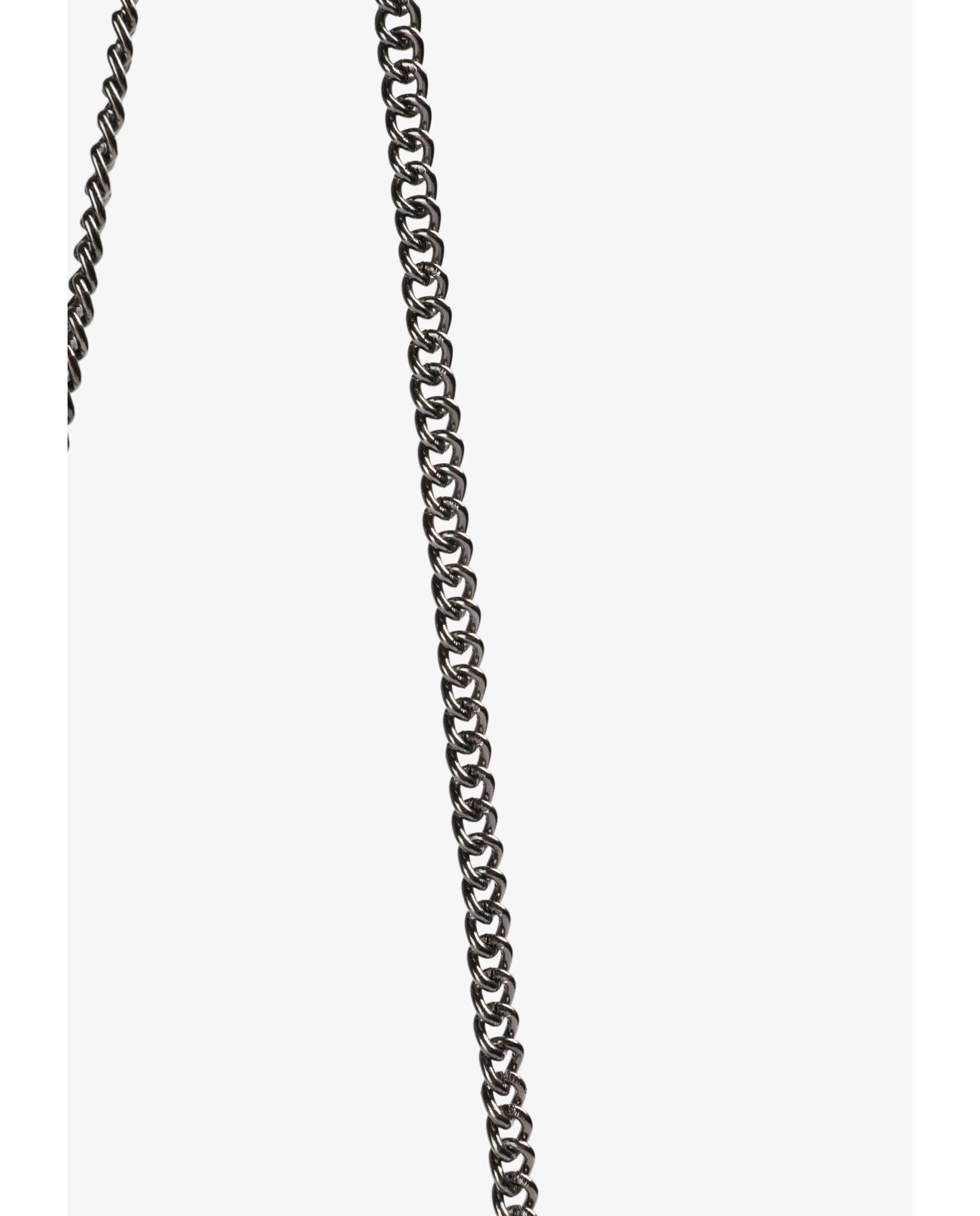 Bolso de mano de abalorios con cadena extraíble - Scalpers - Plata Plata-6