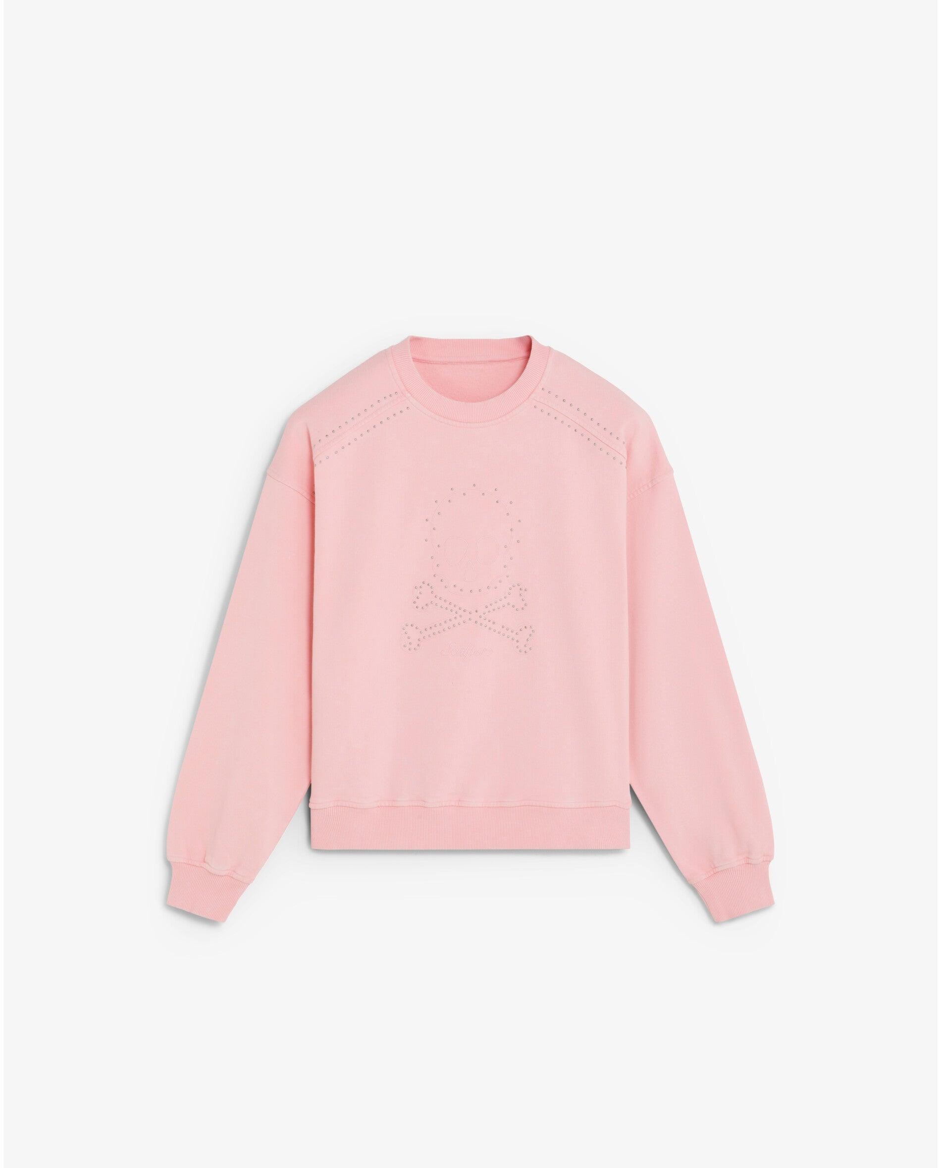 Sudadera de mujer loose fit con studs decorativos - Scalpers - Rosa claro Rosa claro-1