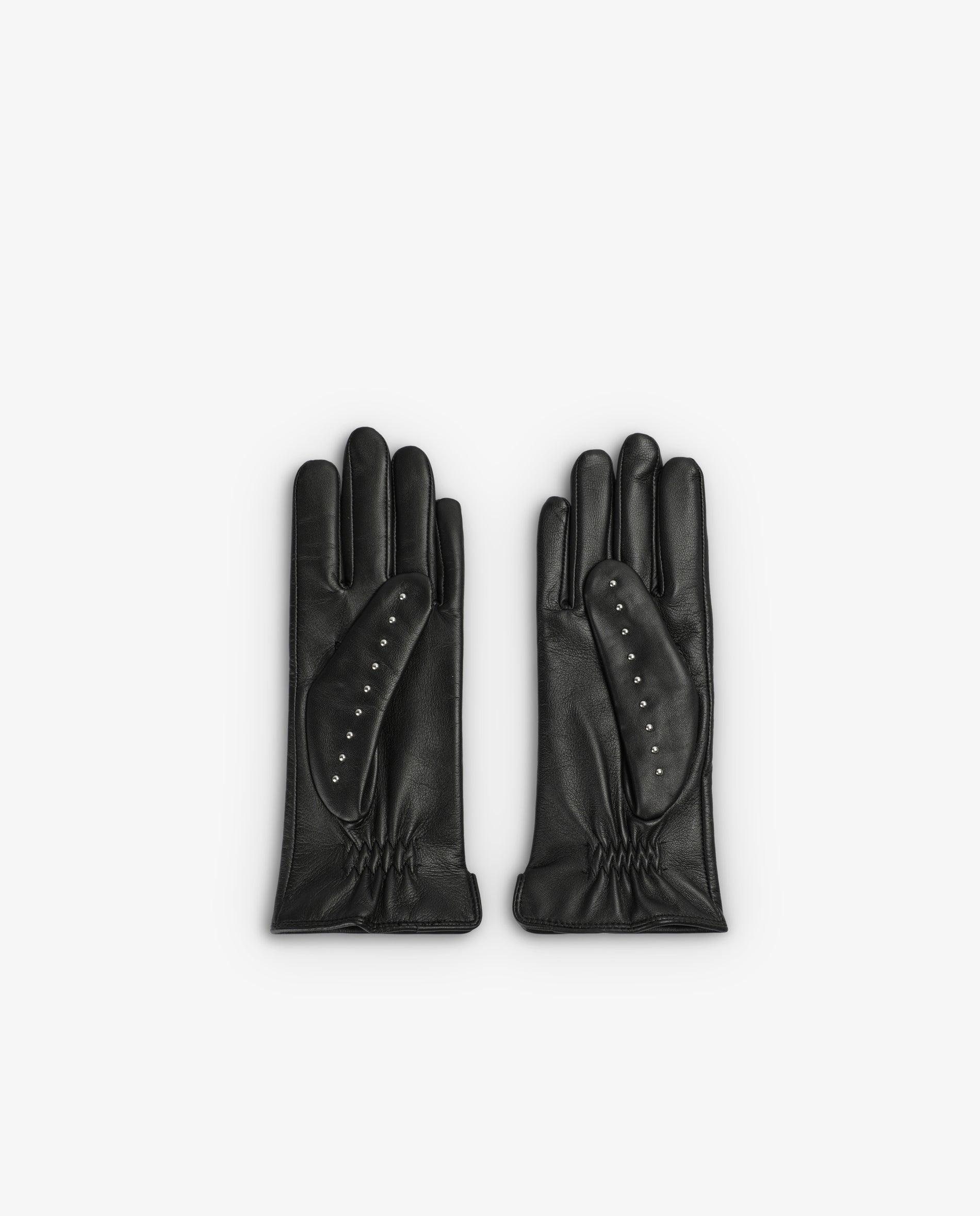 Imagen 2 de Guantes de piel de mujer forrados con studs decorativos - Scalpers - Negro Negro