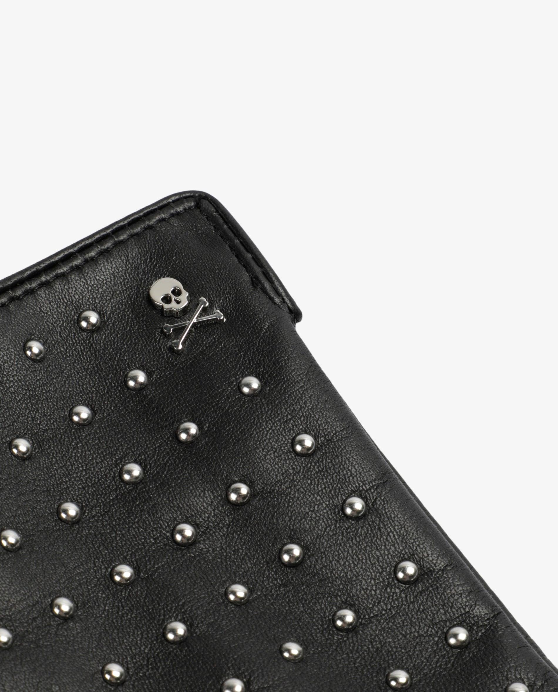 Imagen 3 de Guantes de piel de mujer forrados con studs decorativos - Scalpers - Negro Negro