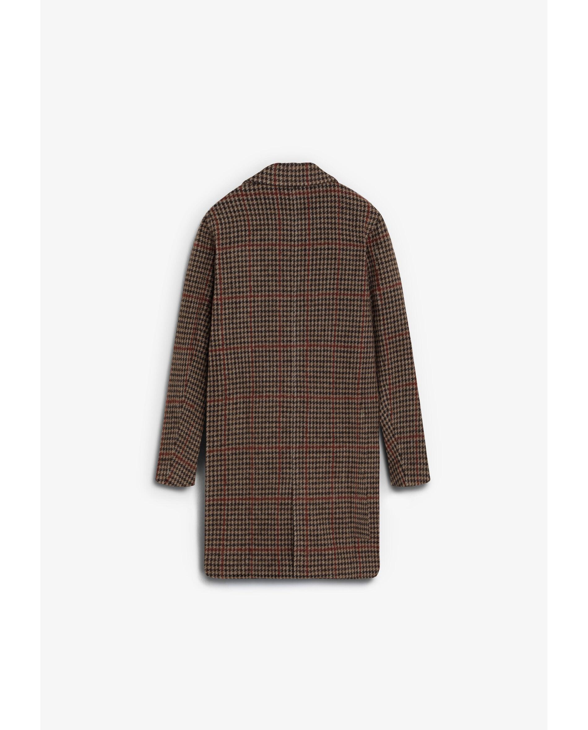 Imagen 2 de Abrigo de paño de niña con estampado de cuadros y cuello solapa - Scalpers - Marrón Marrón