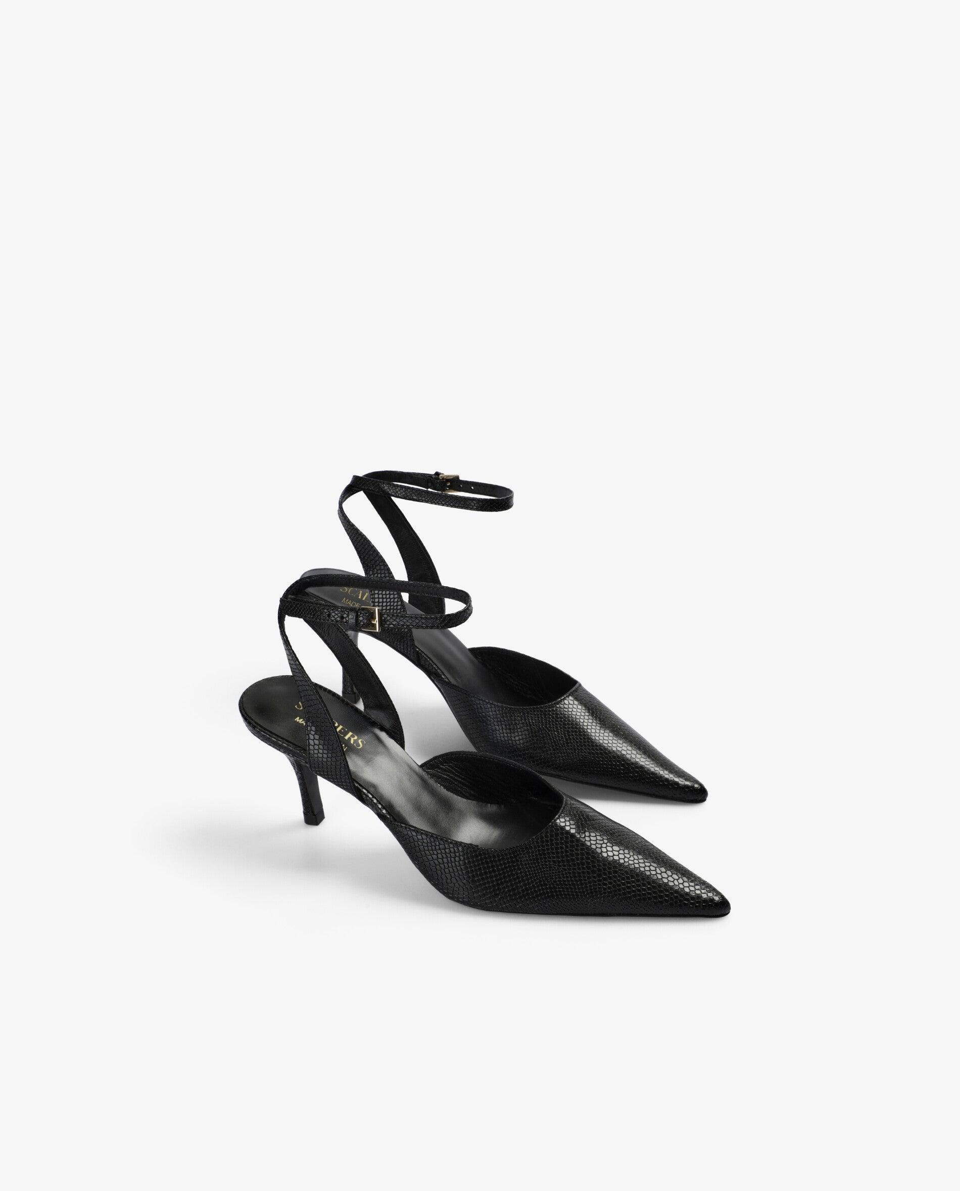 Zapatos de salón de mujer destalonados con hebilla ajustable - Scalpers - Negro Negro-3