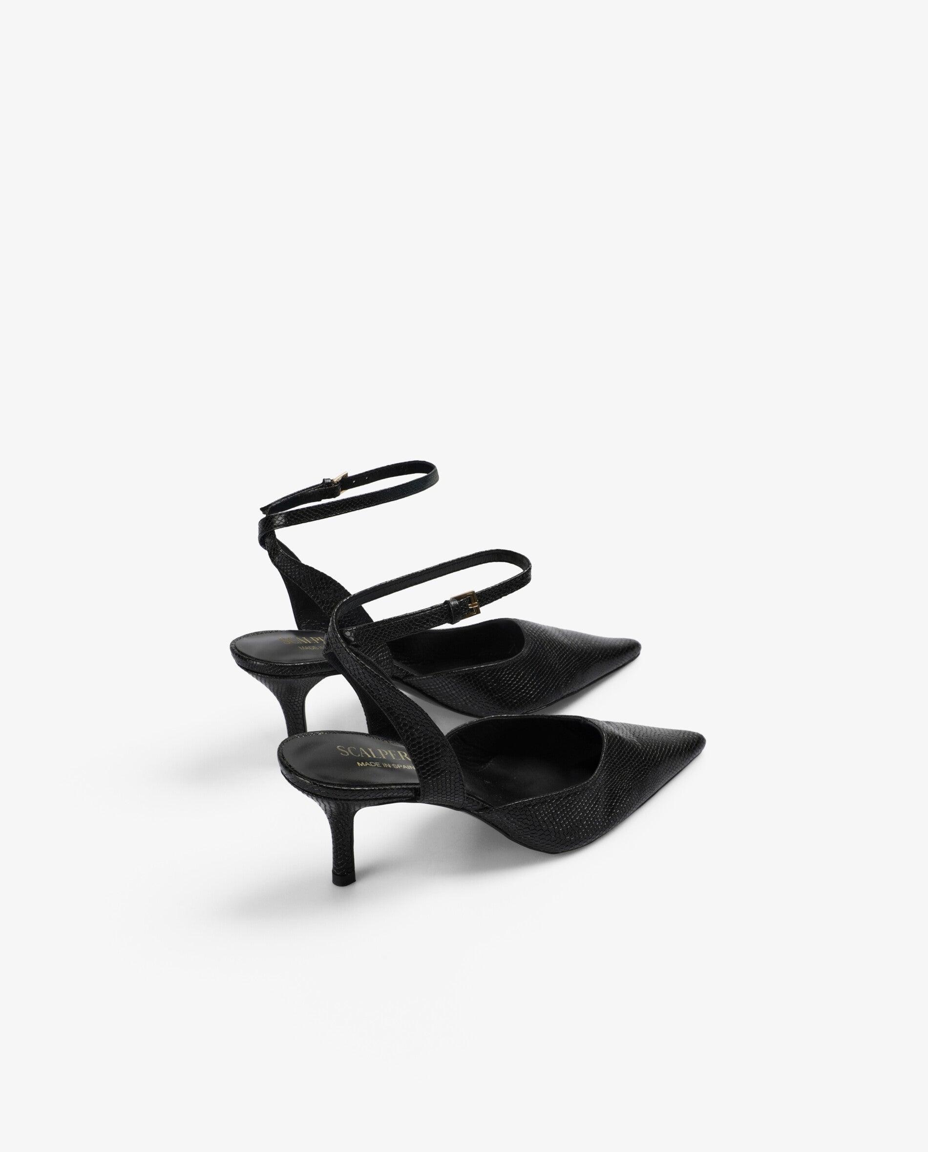 Zapatos de salón de mujer destalonados con hebilla ajustable - Scalpers - Negro Negro-2