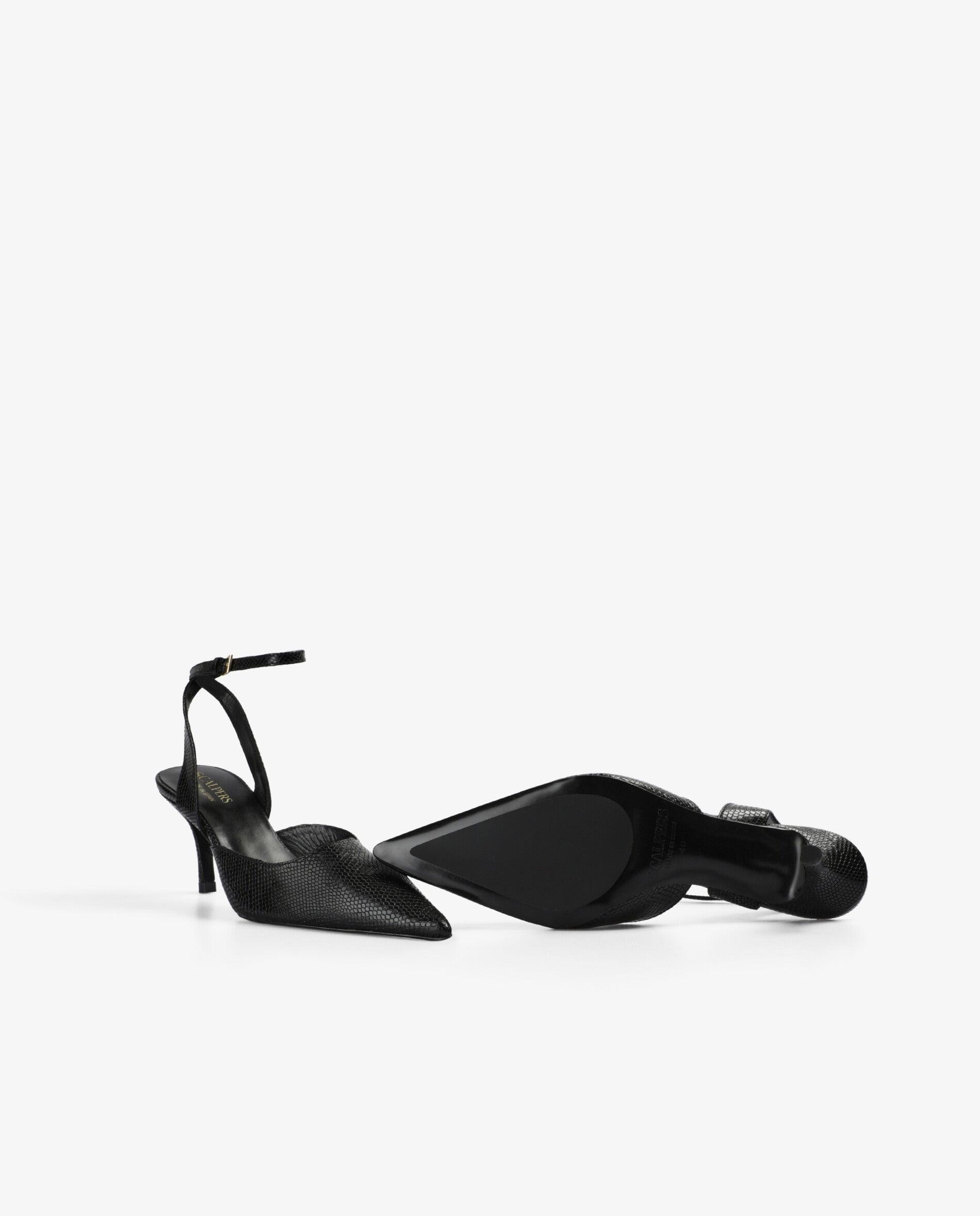 Zapatos de salón de mujer destalonados con hebilla ajustable - Scalpers - Negro Negro-4